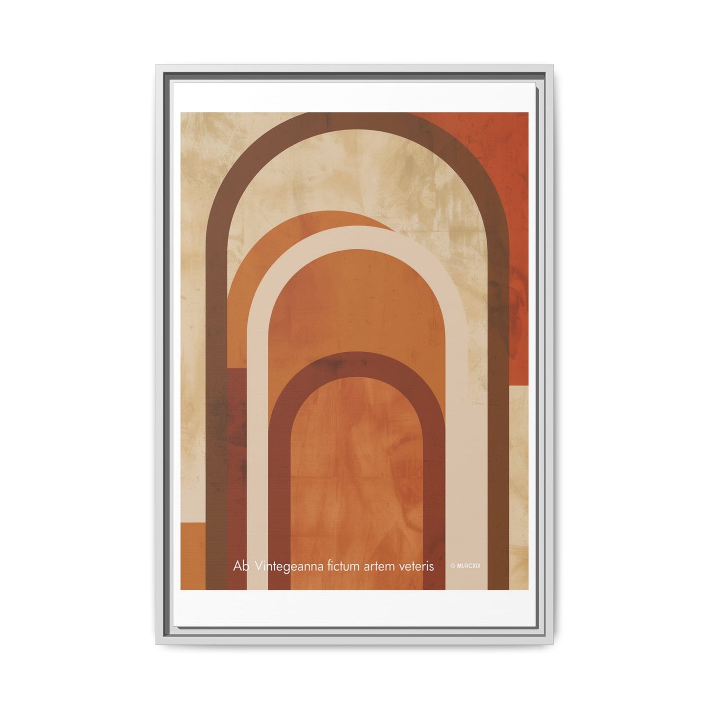 Abstract Arch Framed Canvas Wall Art — Mid-Century Modern Minimalist Decor | Vintageanna
