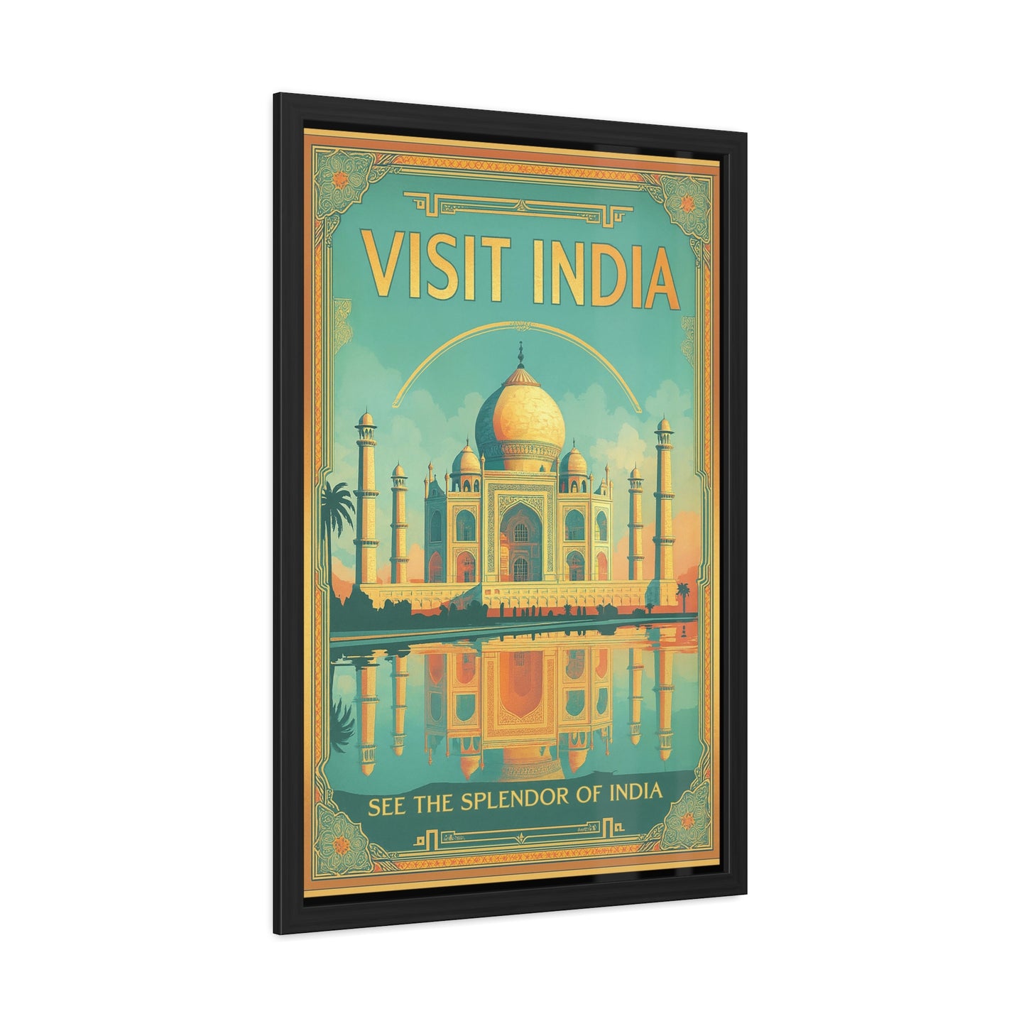 Vibrant Visit India Framed Poster — Wanderlust Travel Art by Vintageanna_M