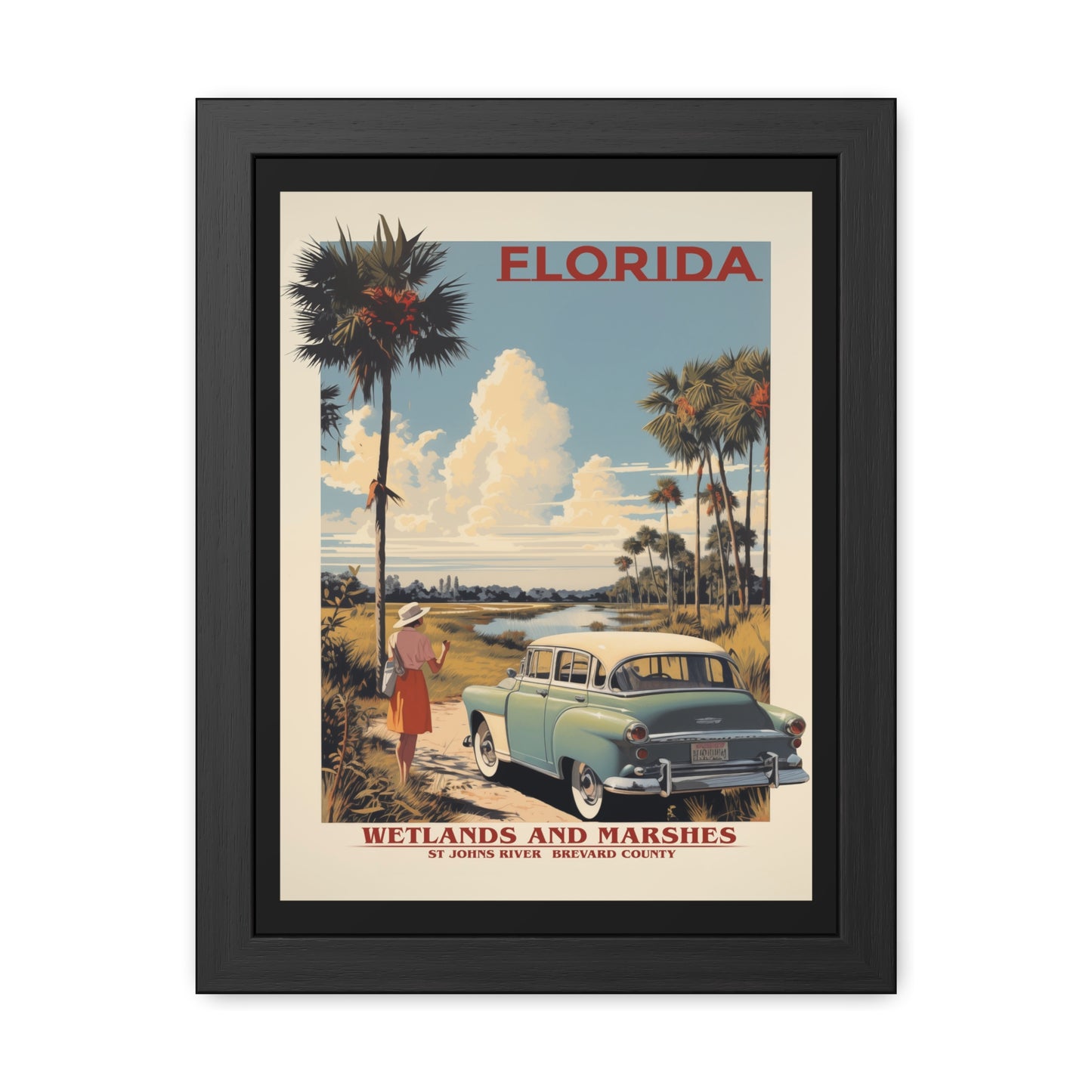 Retro Florida Wetlands Vintage Wall Art - St. Johns River