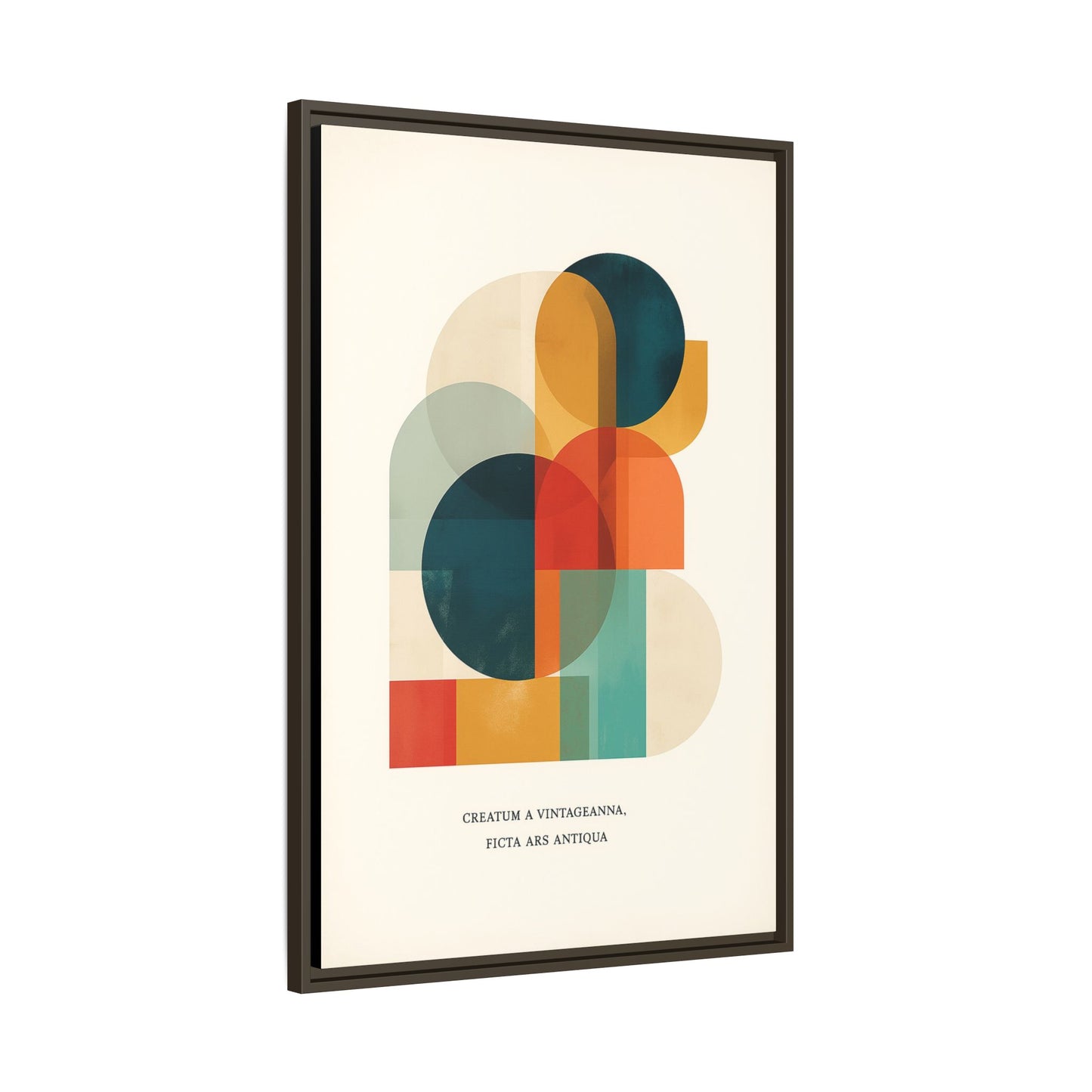 Creative Vision Framed Abstract Canvas Wall Art — Mid-Century Modern Geometric Design | Vintageanna
