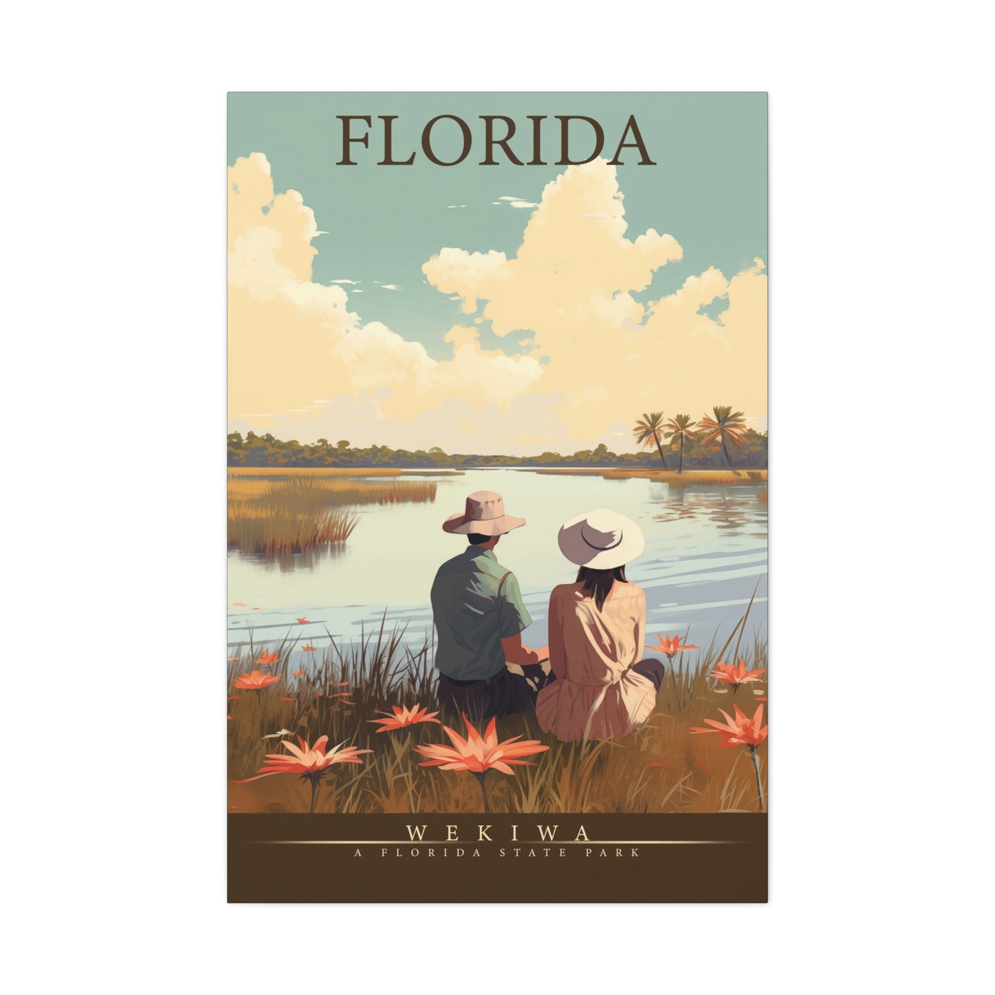 "Vintage Florida Wekiwa State Park Poster - Matte Canvas Stretched Wall Art" Matte Canvas, Stretched, 1.25"
