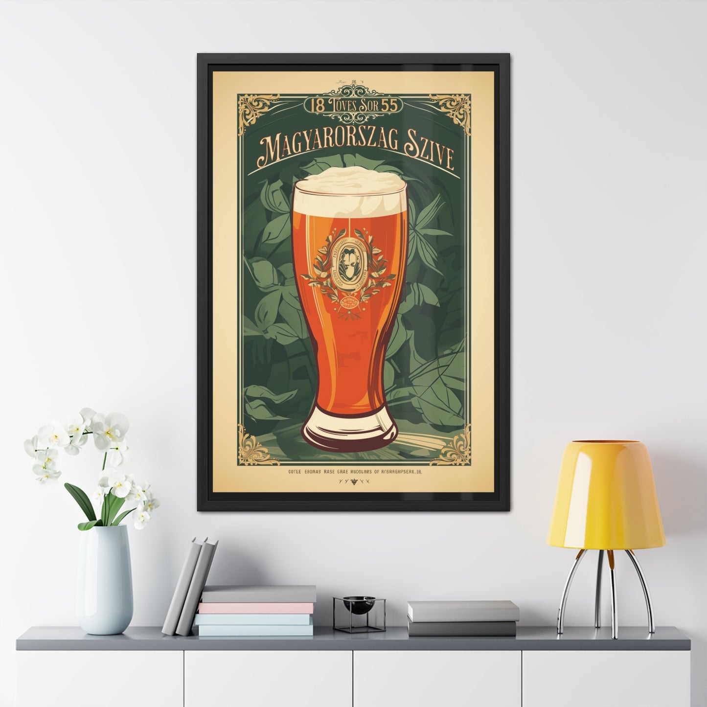 Vintage Beer Poster - Magyarország Szíve (Heart of Hungary) Art Print (Hungarian Language) Framed Posters