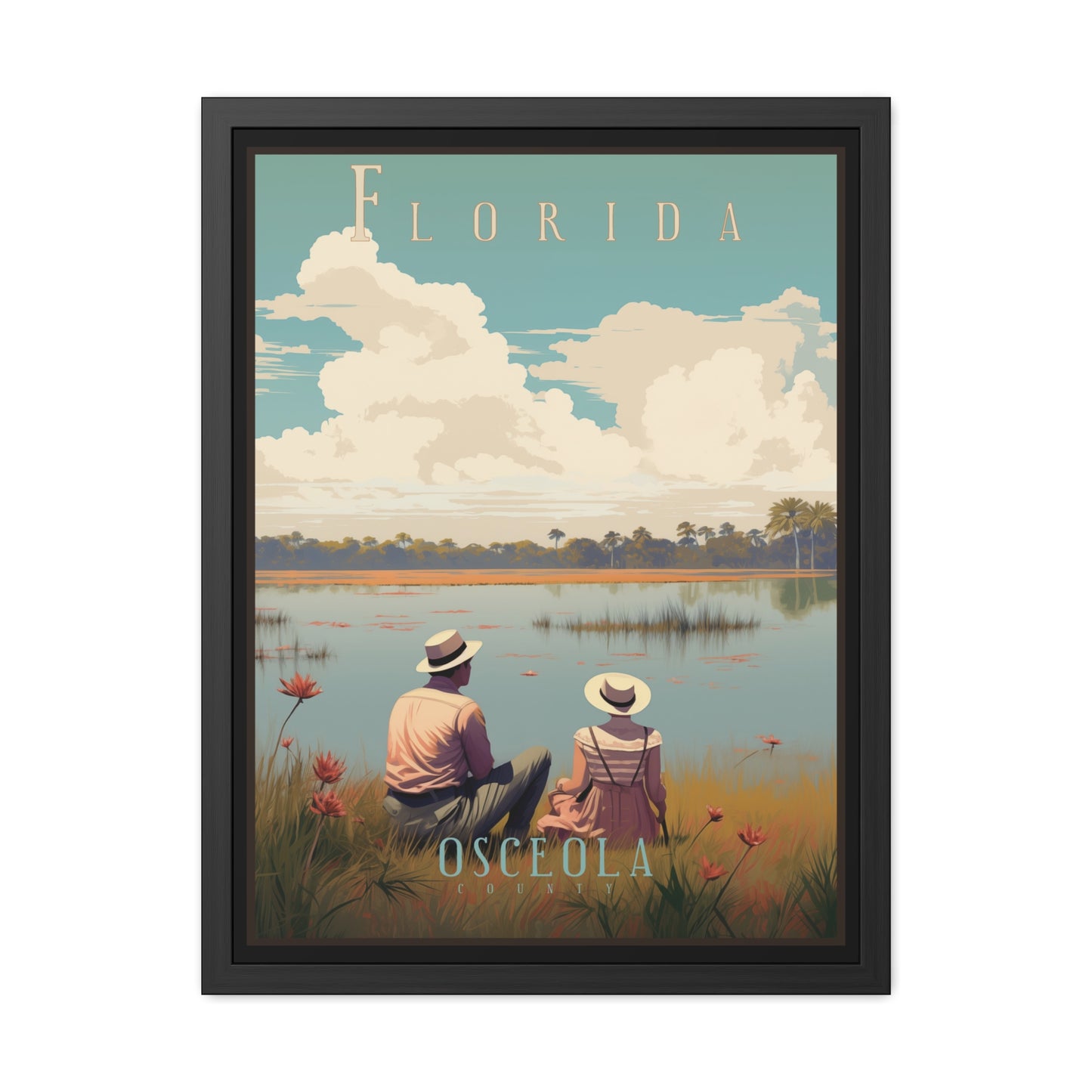 Vintage Florida Lakeside Wall Art posters – Osceola County Retro Charm