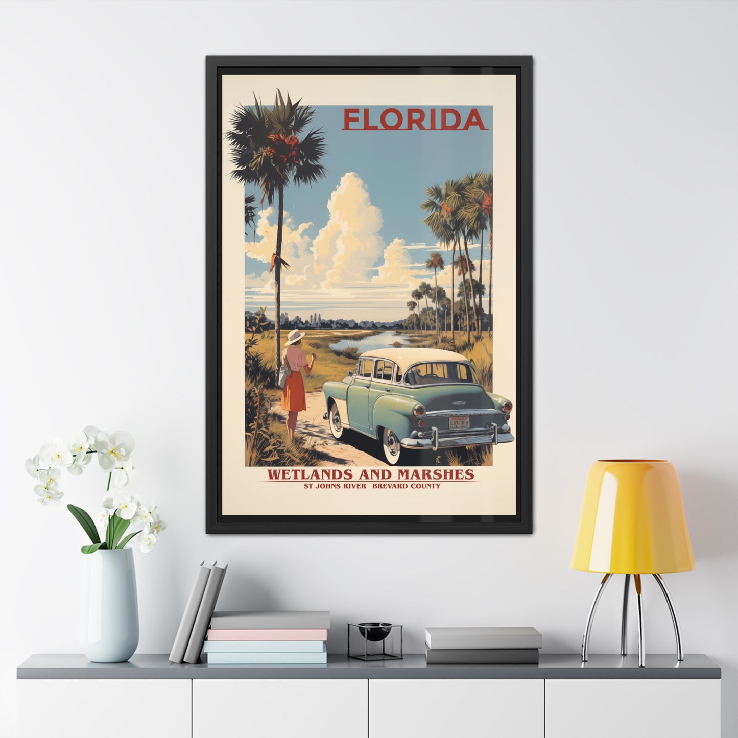 Retro Florida Wetlands Vintage Wall Art - St. Johns River