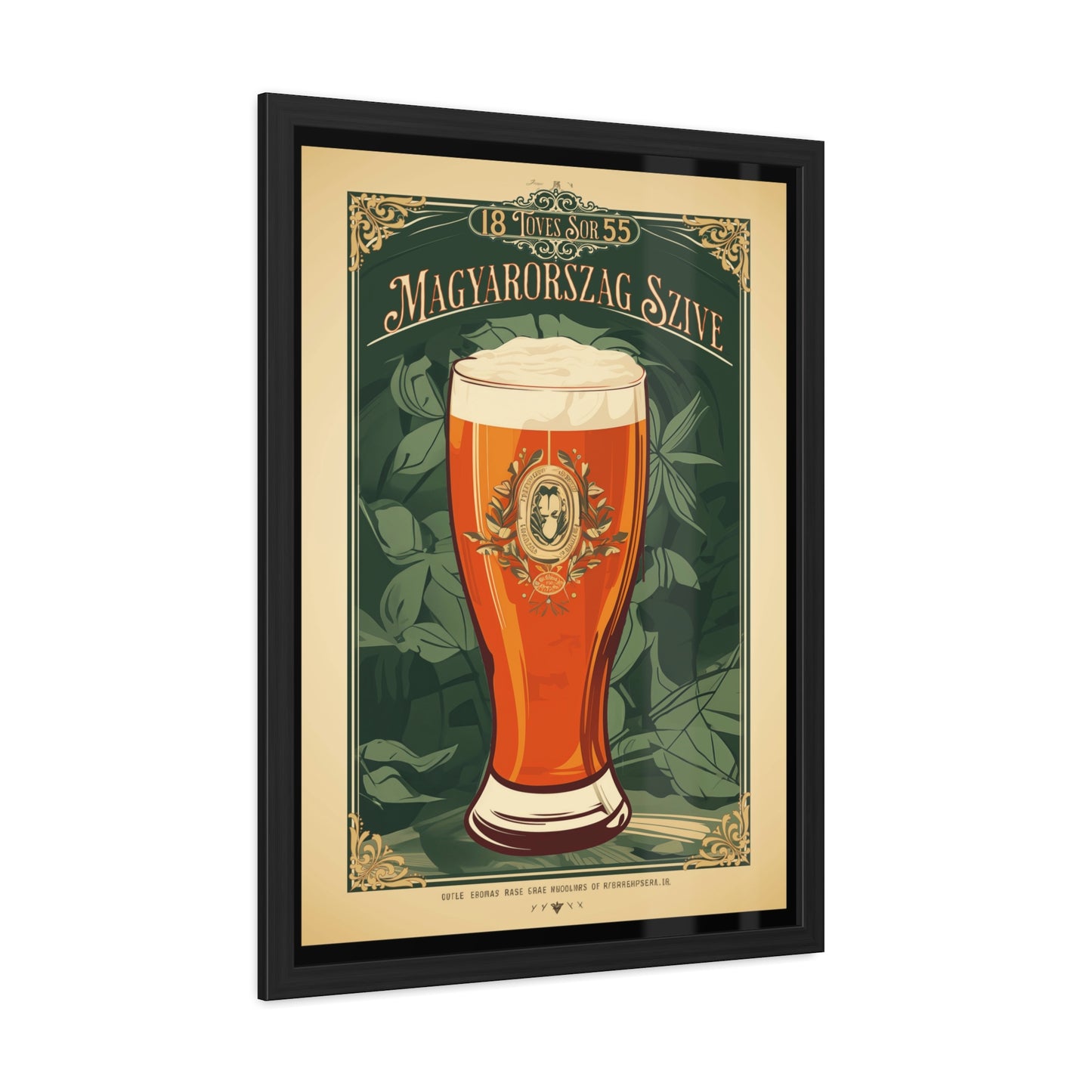 Vintage Beer Poster - Magyarország Szíve (Heart of Hungary) Art Print (Hungarian Language) Framed Posters