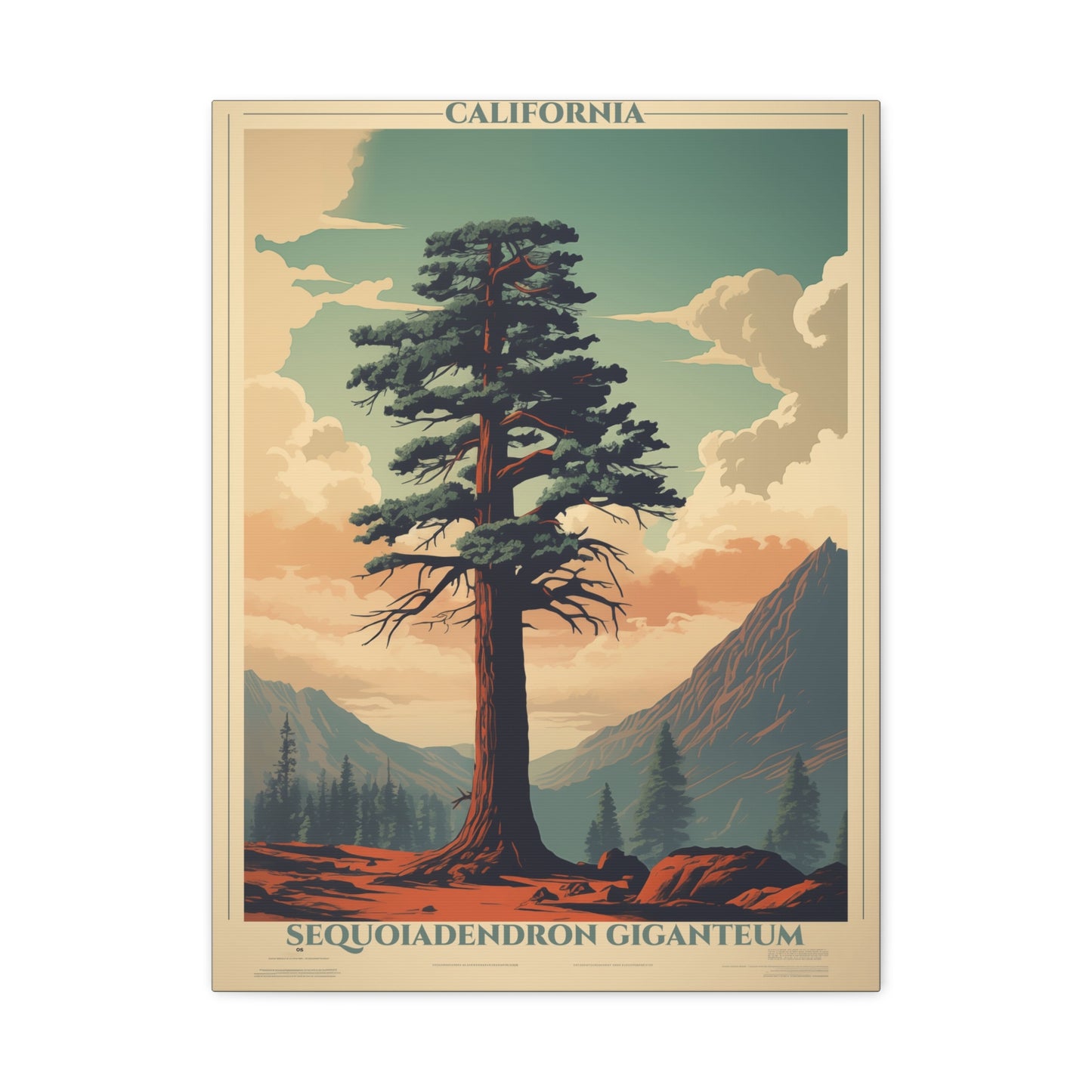 "California Sequoiadendron Giganteum Poster - Matte Stretched Canvas Wall Art" Matte Canvas, Stretched, 1.25"
