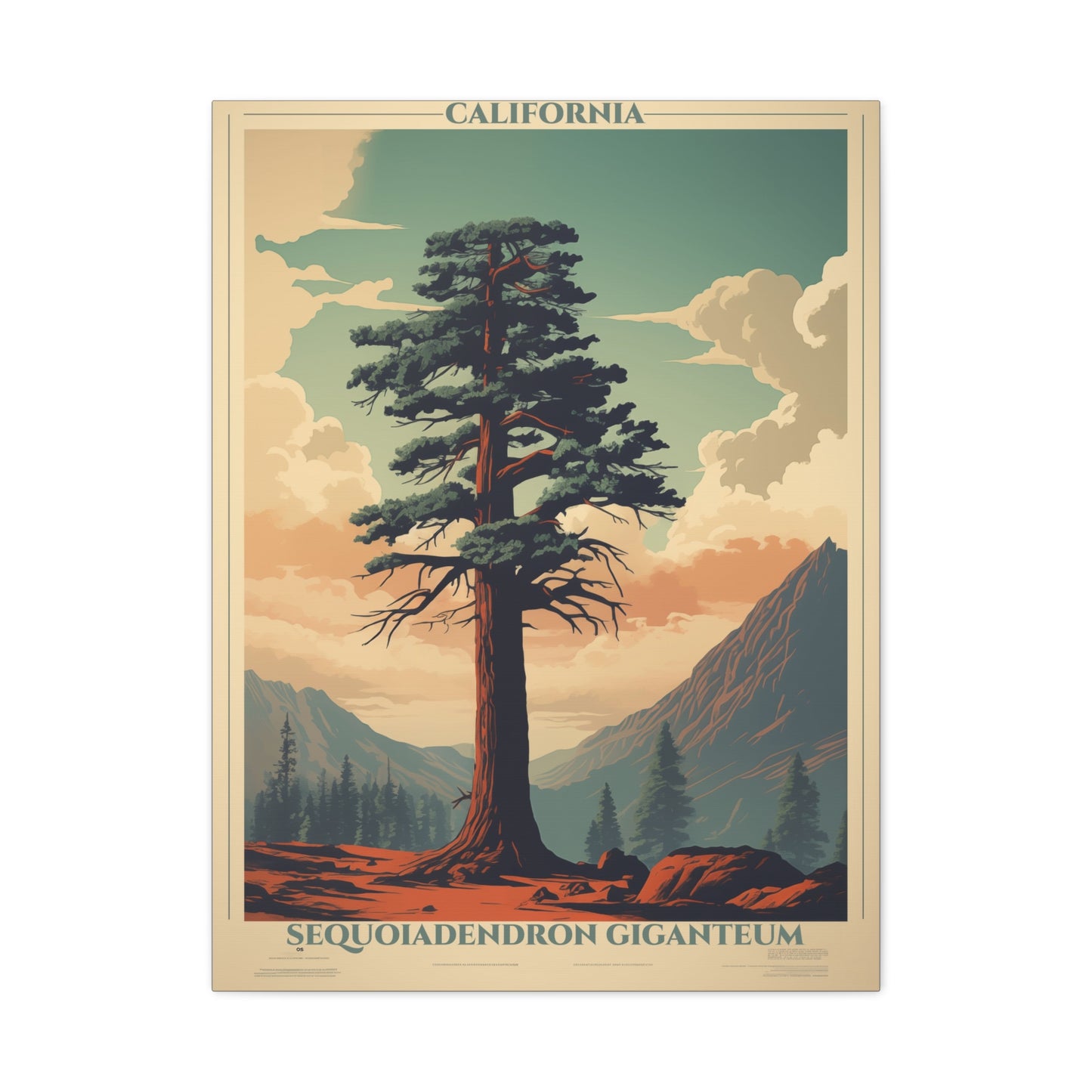 "California Sequoiadendron Giganteum Poster - Matte Stretched Canvas Wall Art" Matte Canvas, Stretched, 1.25"