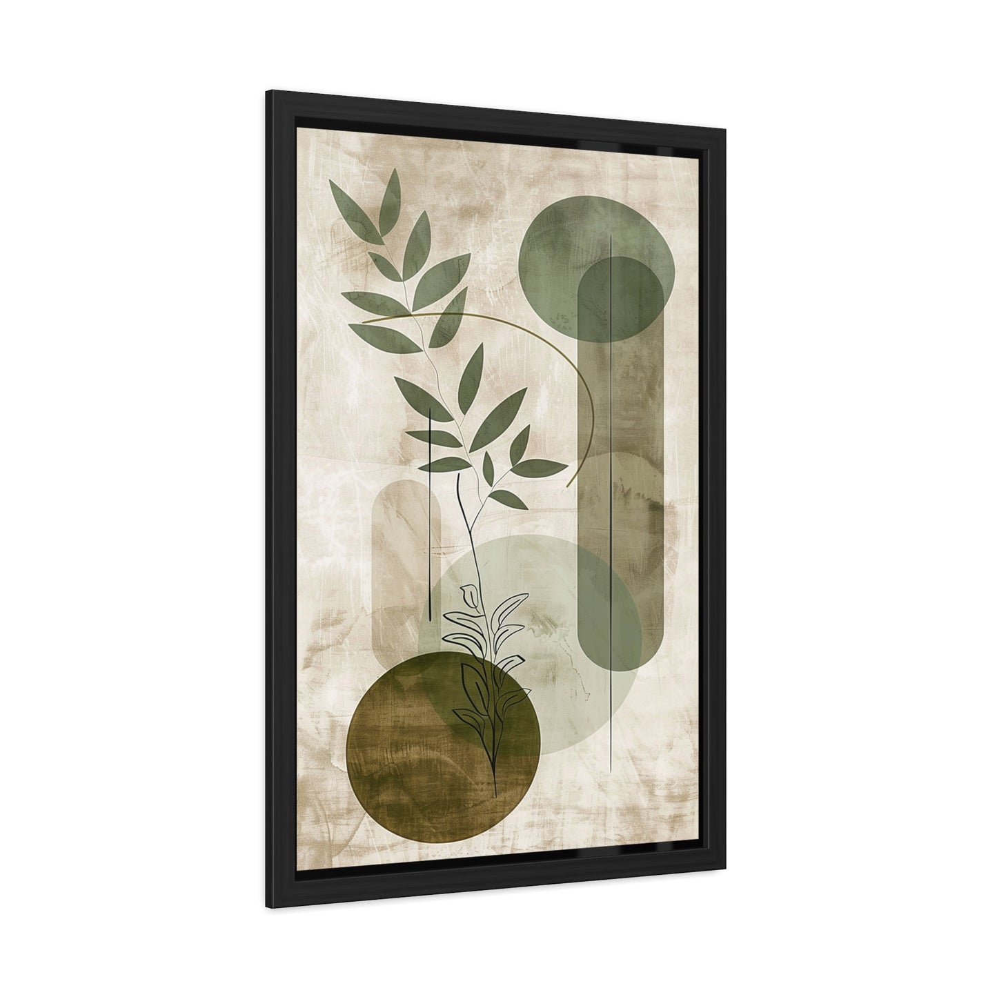 Modern Botanical Framed Poster | Minimalist Nature Wall Art Print, Contemporary Green Décor & Gift for Plant Lovers