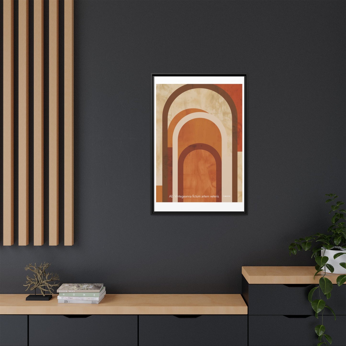 Abstract Arch Framed Canvas Wall Art — Mid-Century Modern Minimalist Decor | Vintageanna