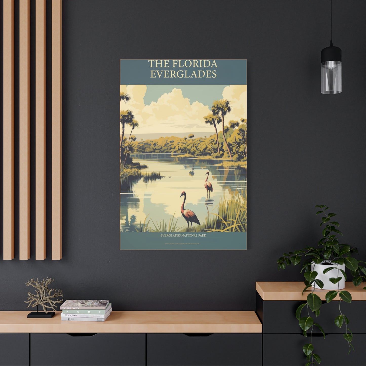 "Vintage Florida Everglades Poster - Matte Stretched Canvas Wall Art" Matte Canvas, Stretched, 1.25"