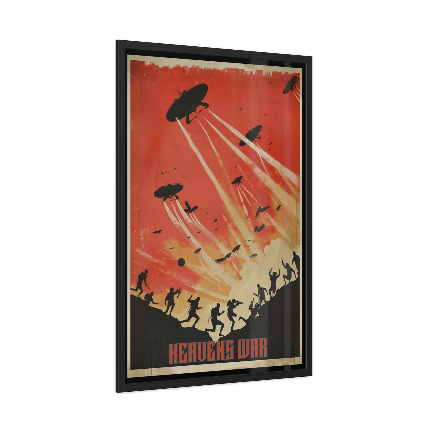 Vintage Sci-Fi Poster - 'Heavens War: Invasion from Above' Retro Apocalypse Artwork Framed Posters