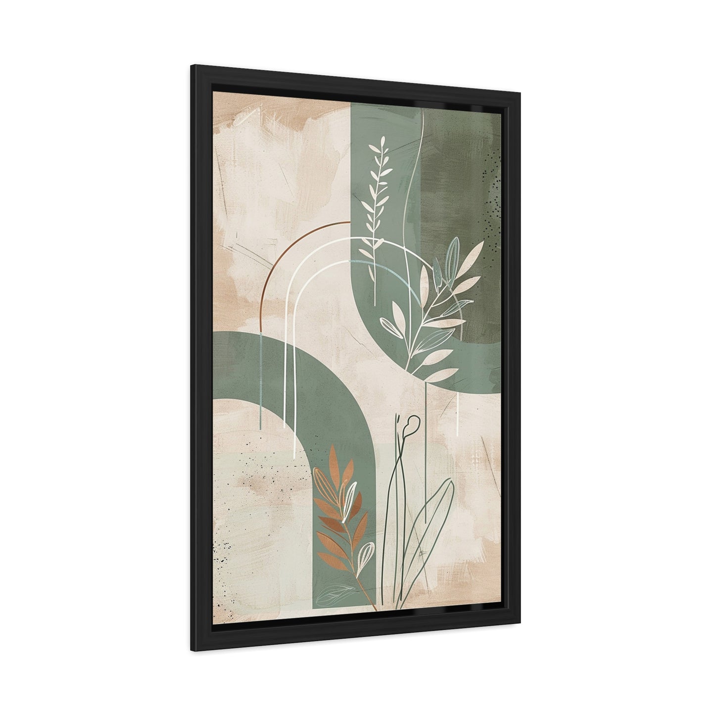 Modern Abstract Framed Poster | Minimalist Wall Art Print, Retro Botanical Design for Living Room & Office Décor