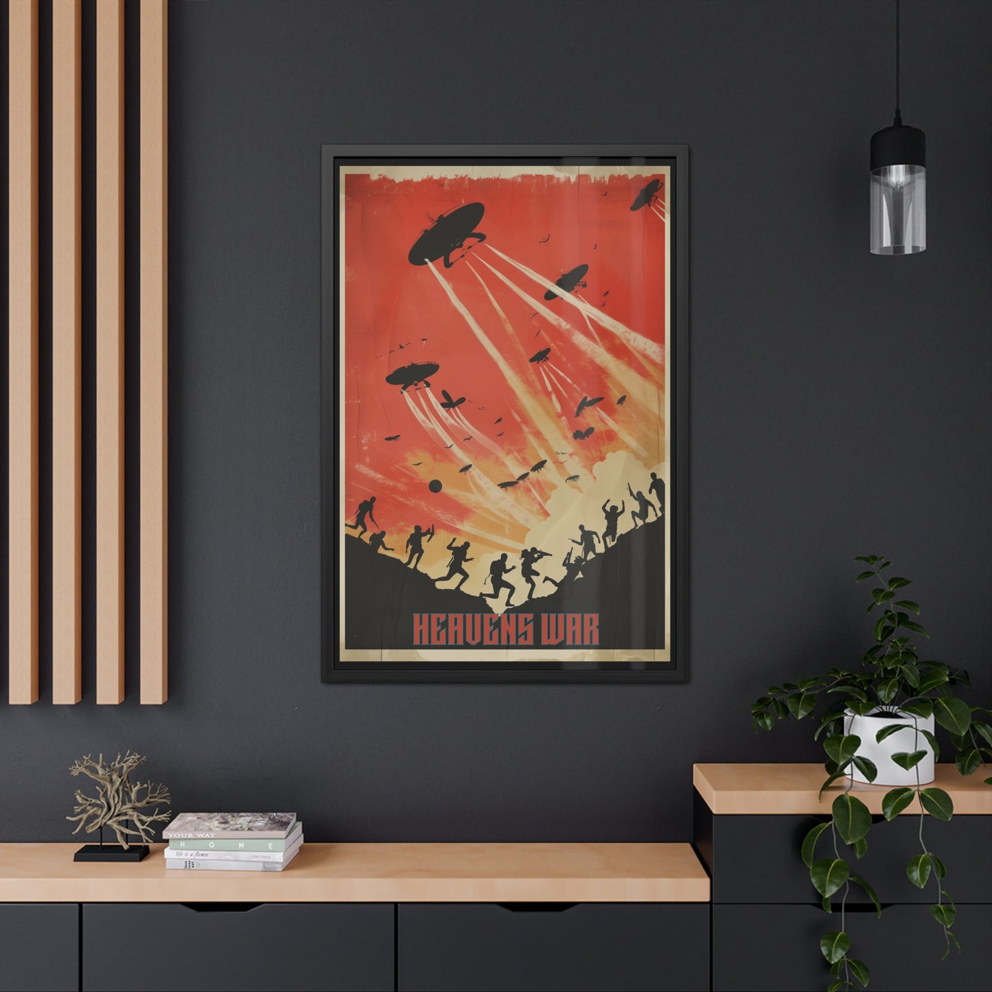 Vintage Sci-Fi Poster - 'Heavens War: Invasion from Above' Retro Apocalypse Artwork Framed Posters