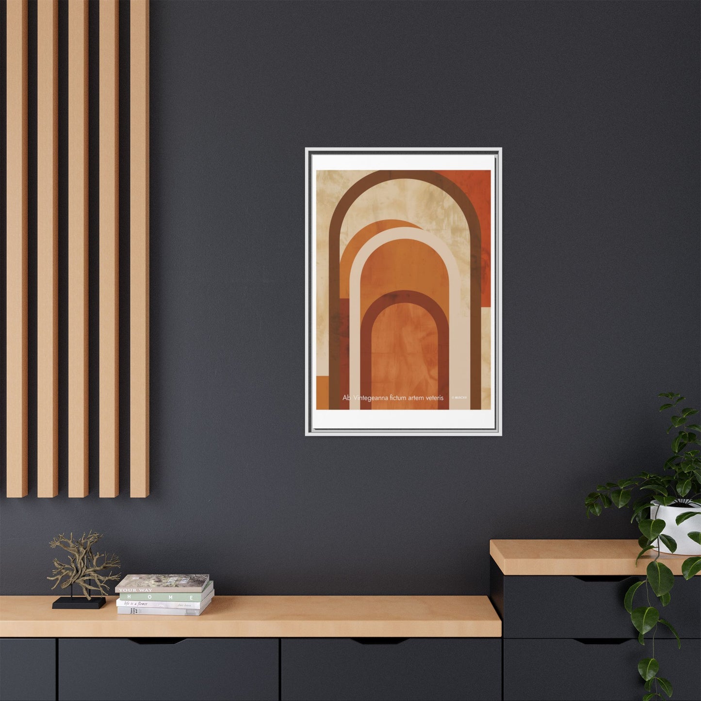 Abstract Arch Framed Canvas Wall Art — Mid-Century Modern Minimalist Decor | Vintageanna