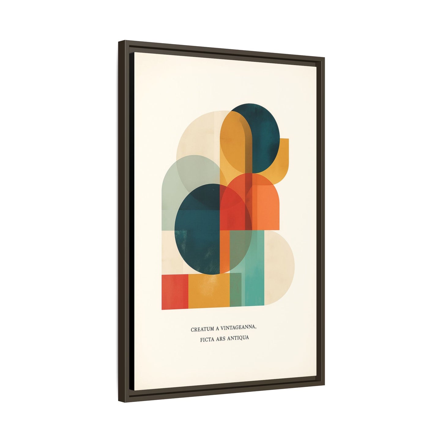 Creative Vision Framed Abstract Canvas Wall Art — Mid-Century Modern Geometric Design | Vintageanna