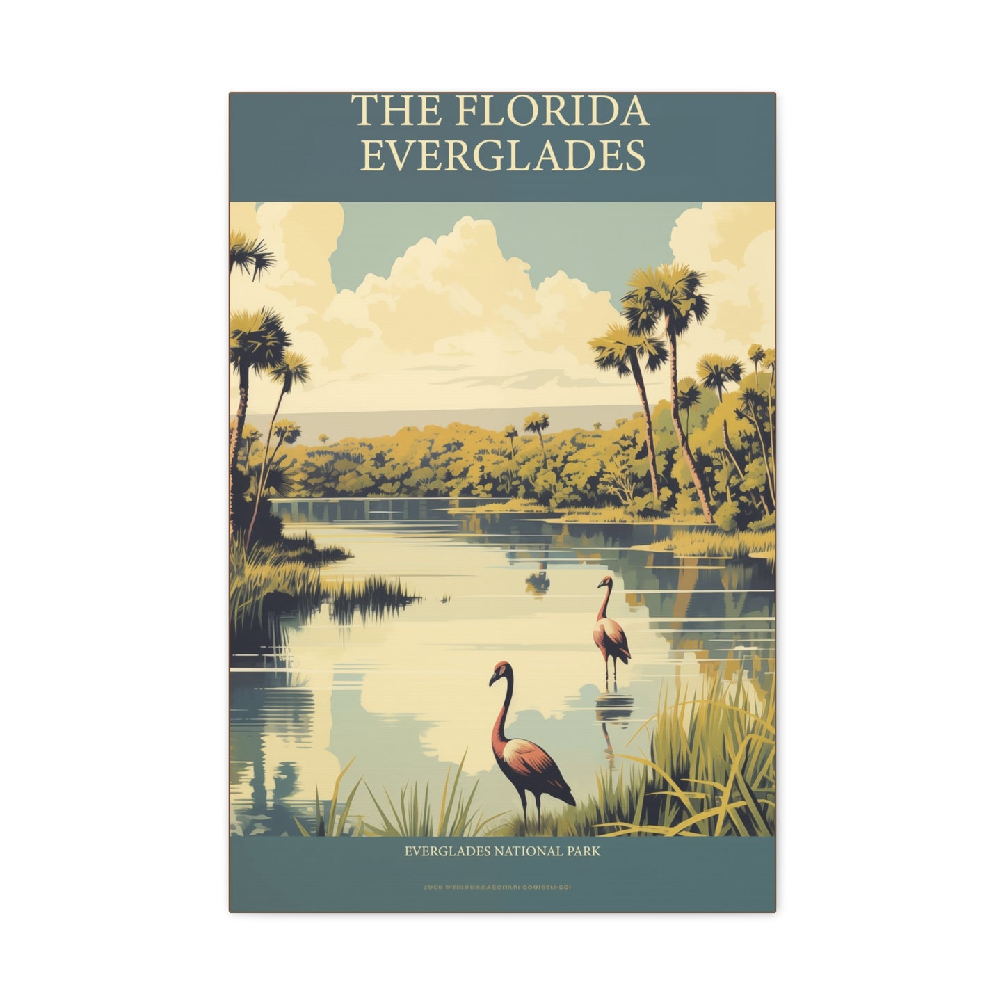 "Vintage Florida Everglades Poster - Matte Stretched Canvas Wall Art" Matte Canvas, Stretched, 1.25"