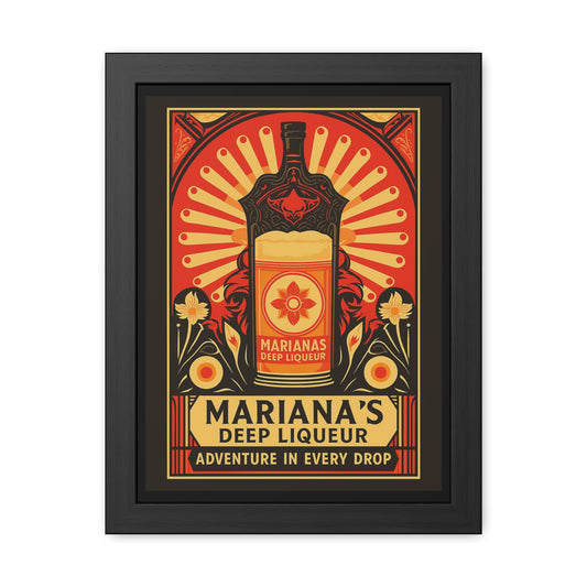 Retro Liqueur Framed Poster – Vintage Bar & Kitchen Wall Art, Art Deco Drink Print, Gift for Home Entertaining