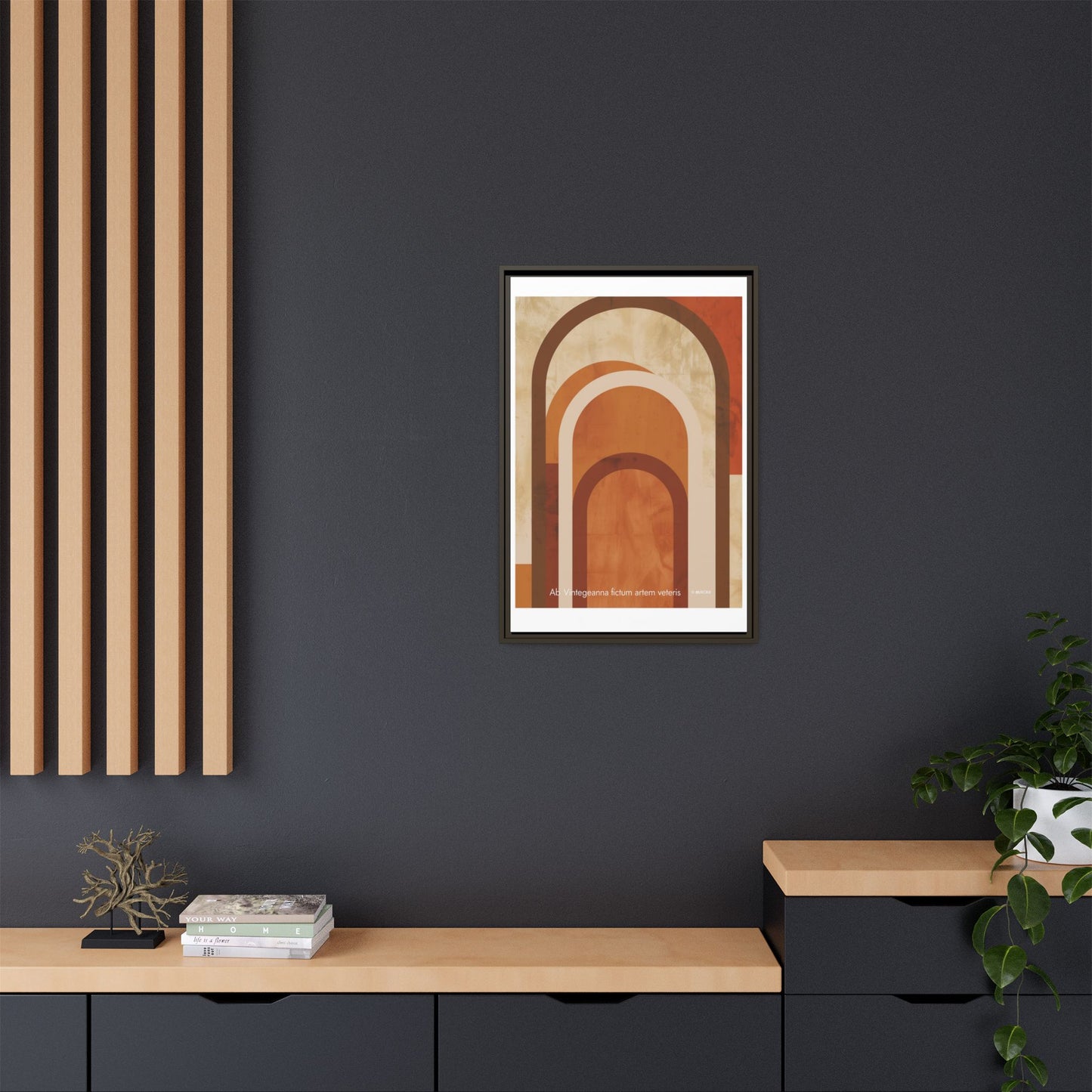 Abstract Arch Framed Canvas Wall Art — Mid-Century Modern Minimalist Decor | Vintageanna