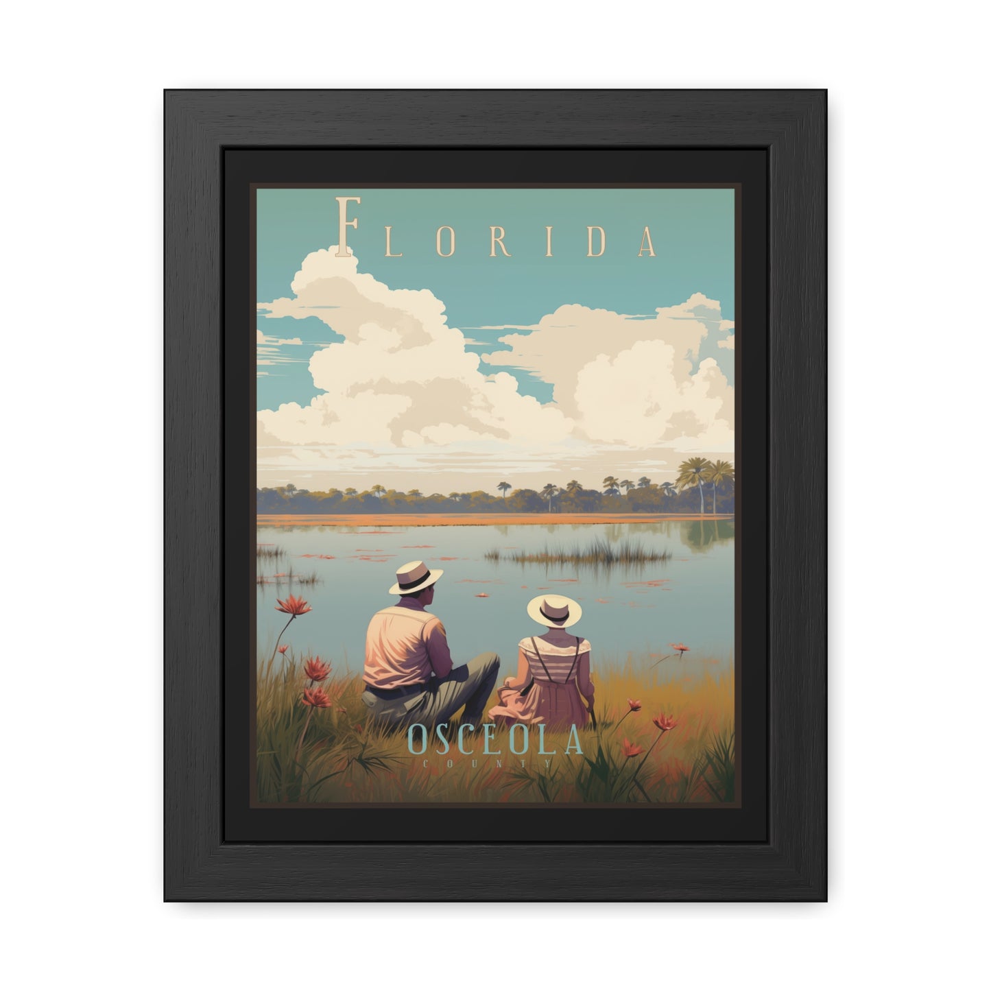 Vintage Florida Lakeside Wall Art posters – Osceola County Retro Charm