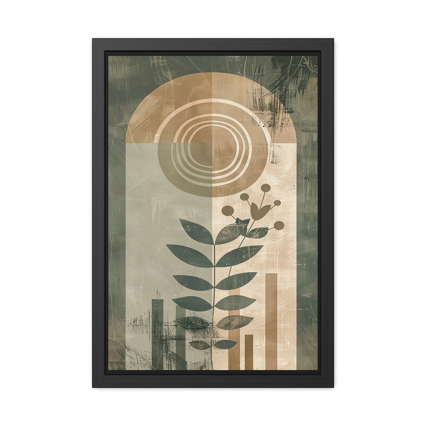 Modern Botanical Framed Poster | Minimalist Nature Wall Art Print, Contemporary Green Home Décor & Gift for Plant Lovers
