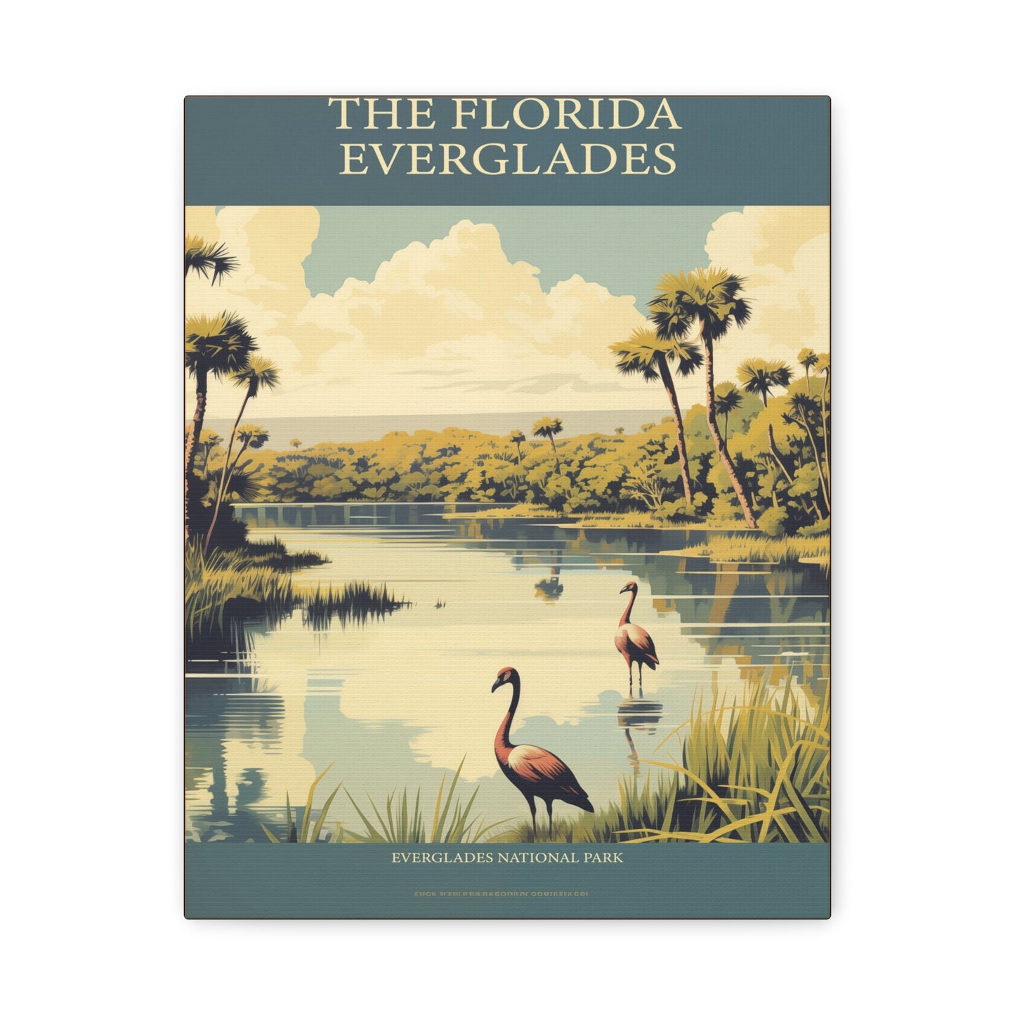 "Vintage Florida Everglades Poster - Matte Stretched Canvas Wall Art" Matte Canvas, Stretched, 1.25"