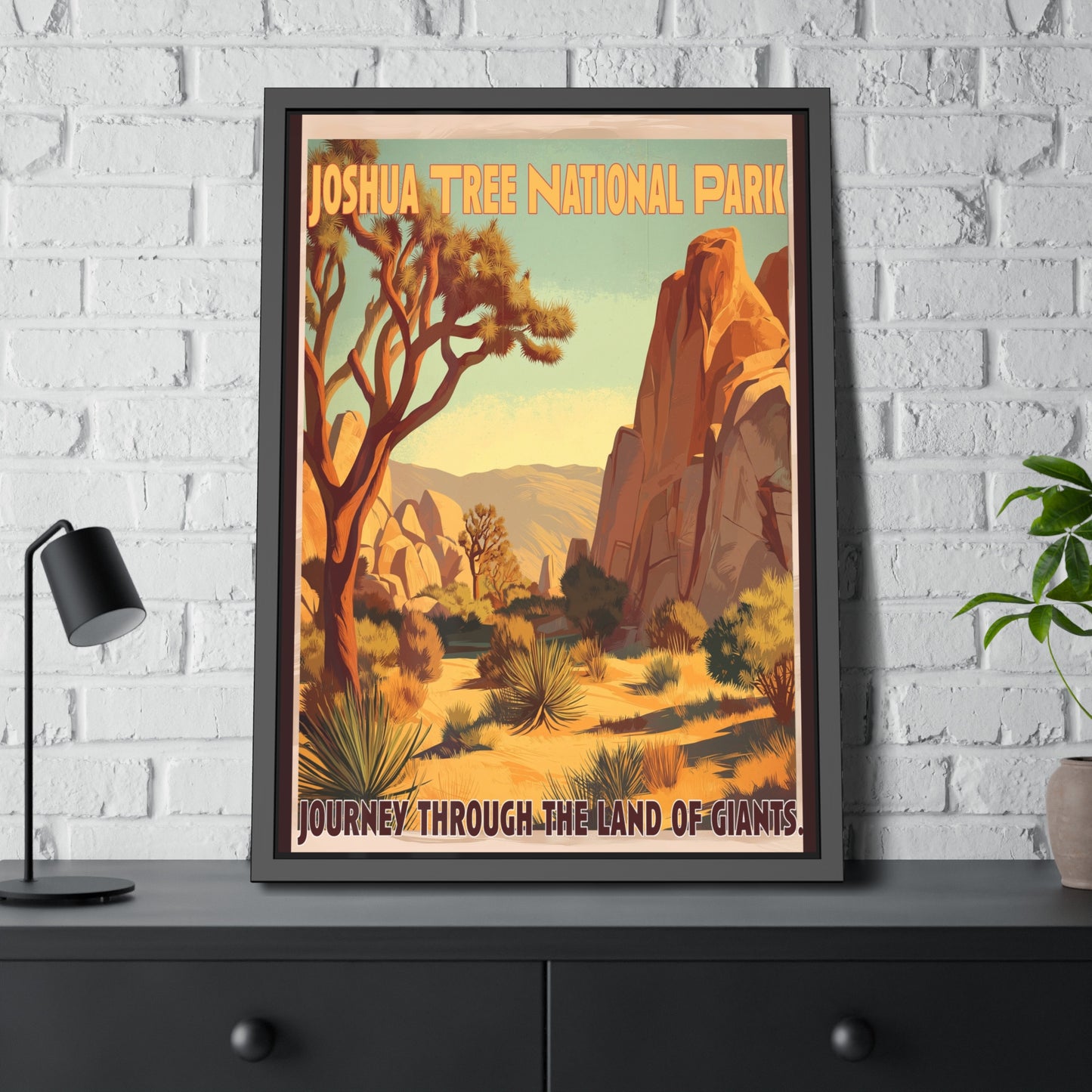 Framed Poster — Joshua Tree National Park Vintage Travel Print