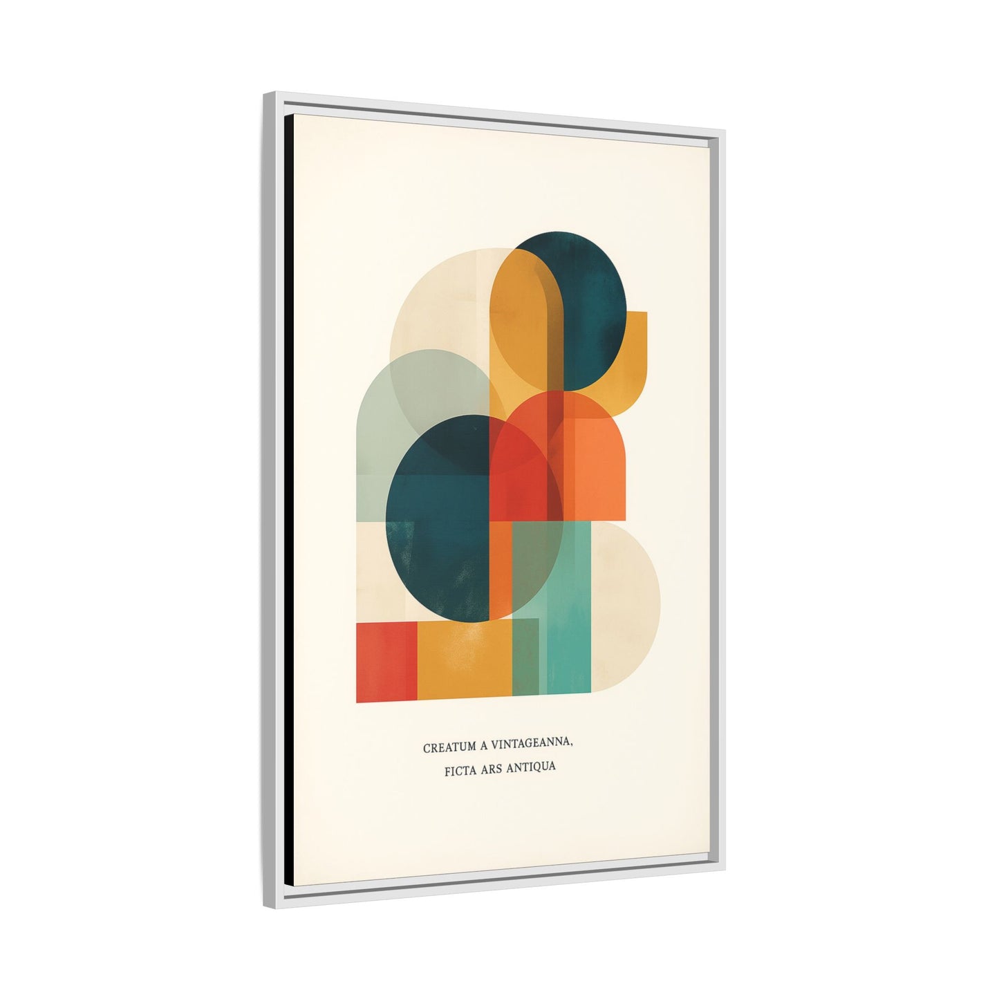 Creative Vision Framed Abstract Canvas Wall Art — Mid-Century Modern Geometric Design | Vintageanna