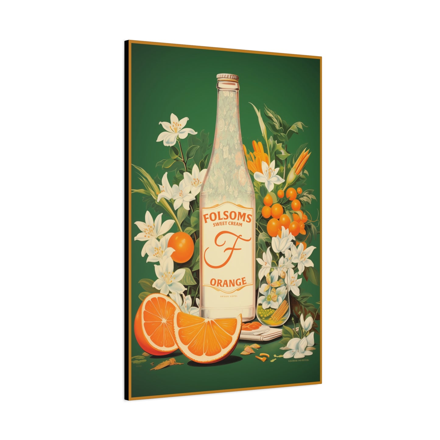 "Vintage Folsom's Sweet Cream Orange Poster - Matte Canvas Stretched Wall Art" Matte Canvas, Stretched, 1.25"