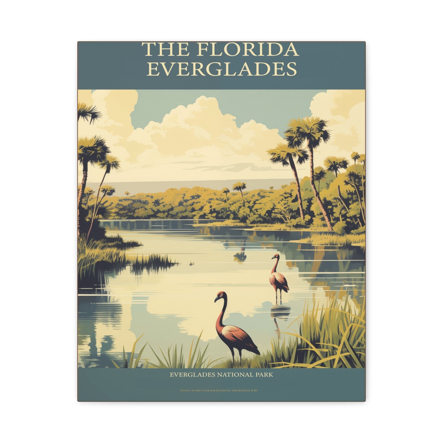 "Vintage Florida Everglades Poster - Matte Stretched Canvas Wall Art" Matte Canvas, Stretched, 1.25"