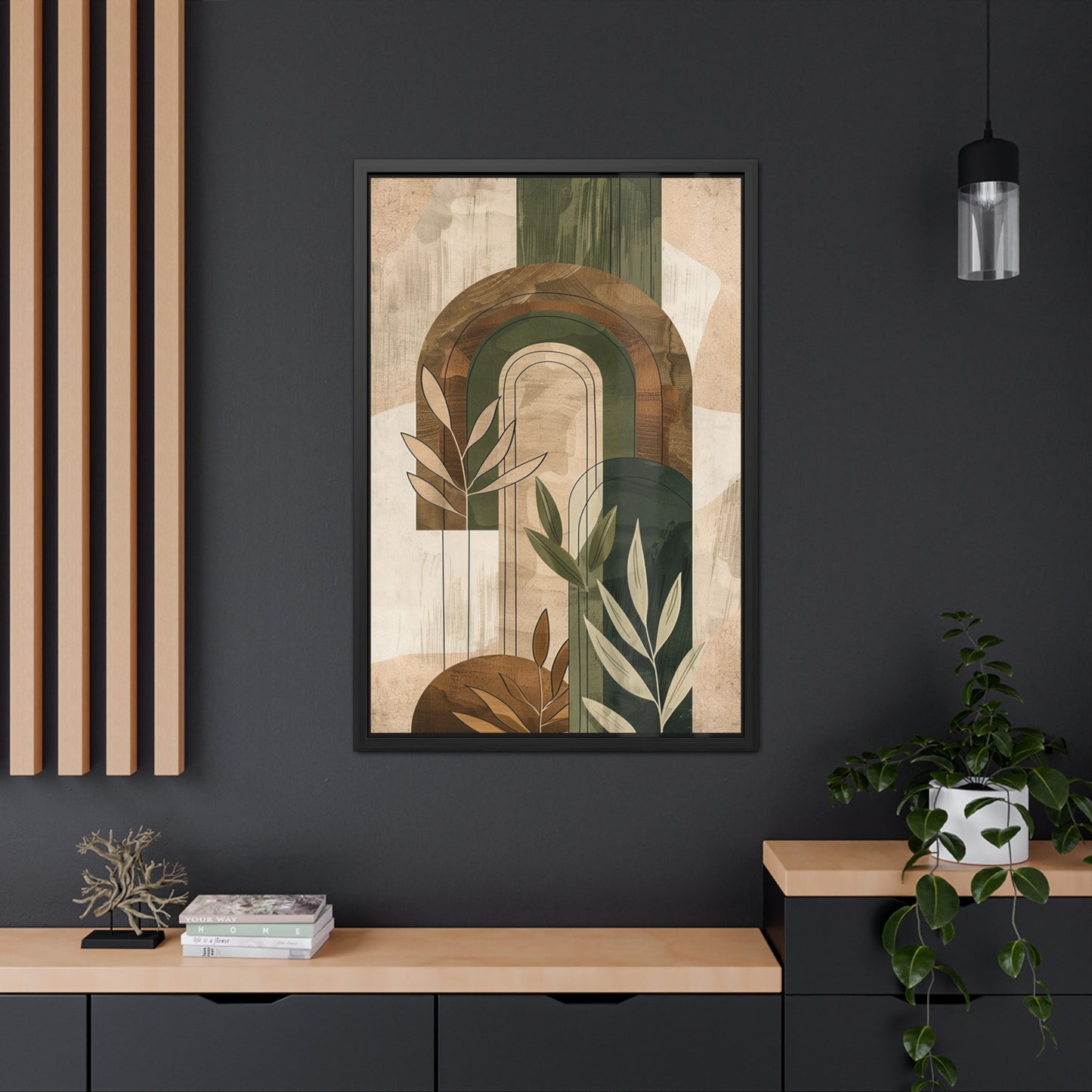 Boho Framed Poster | Earthy Abstract Wall Art Print, Modern Bohemian Décor & Gift for Nature Lovers