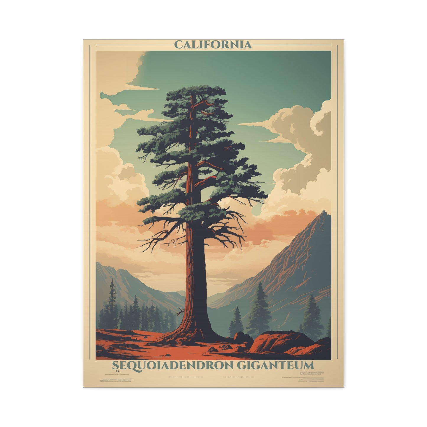 "California Sequoiadendron Giganteum Poster - Matte Stretched Canvas Wall Art" Matte Canvas, Stretched, 1.25"