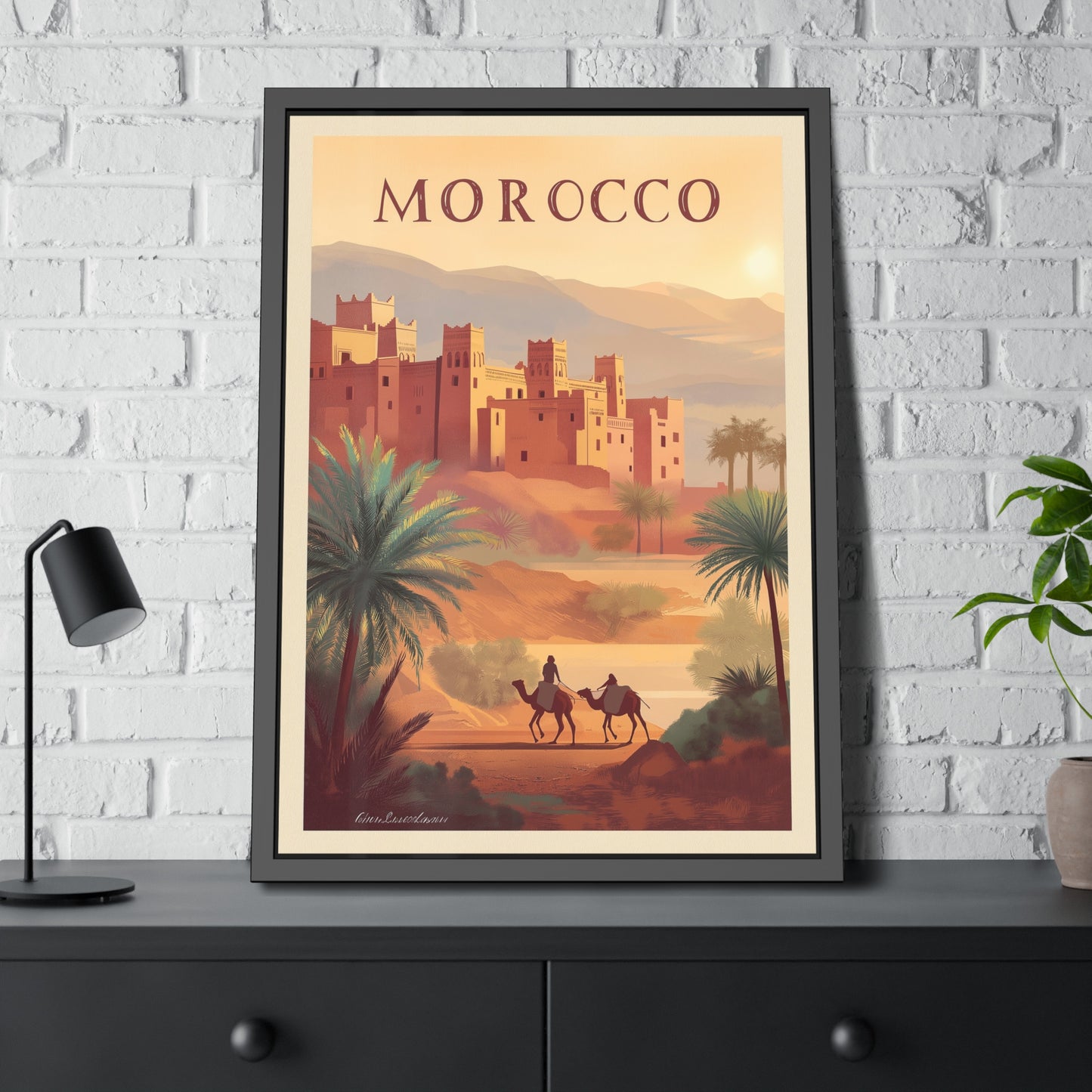 Morocco Vintage Travel Poster Framed Print