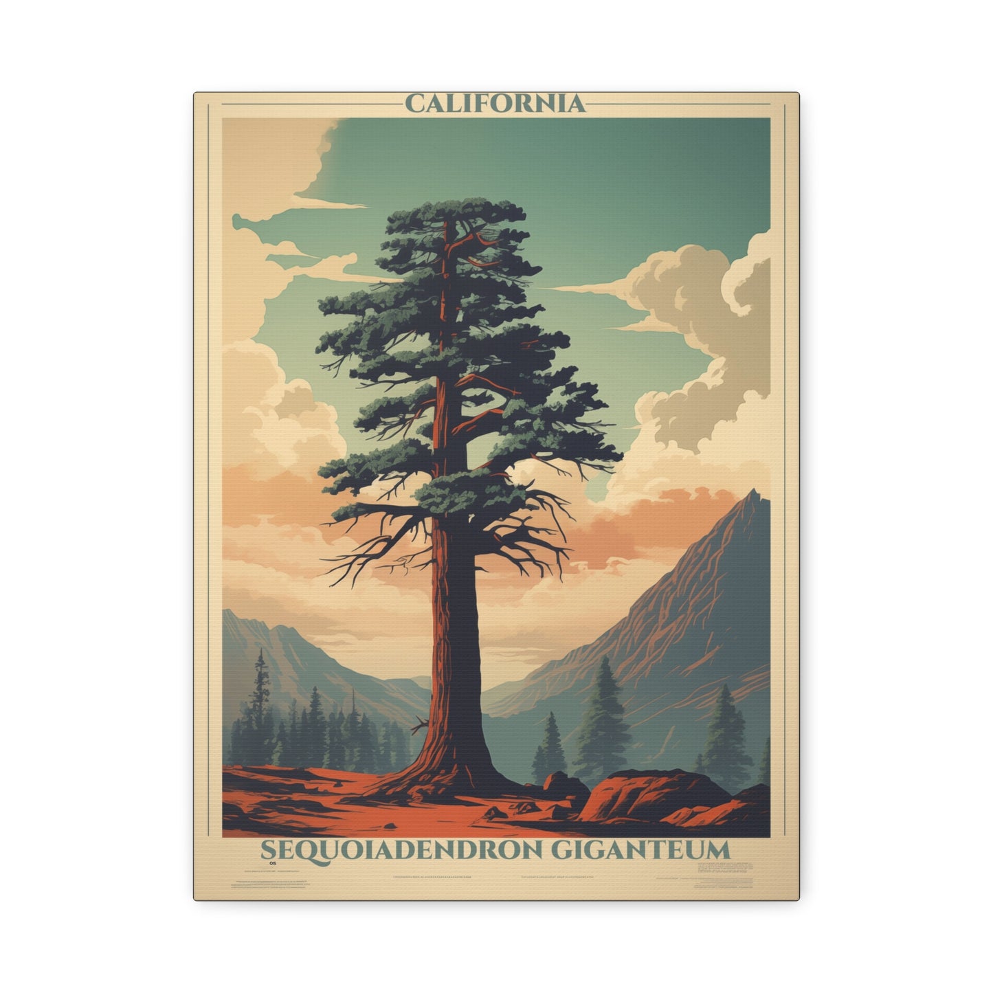 "California Sequoiadendron Giganteum Poster - Matte Stretched Canvas Wall Art" Matte Canvas, Stretched, 1.25"