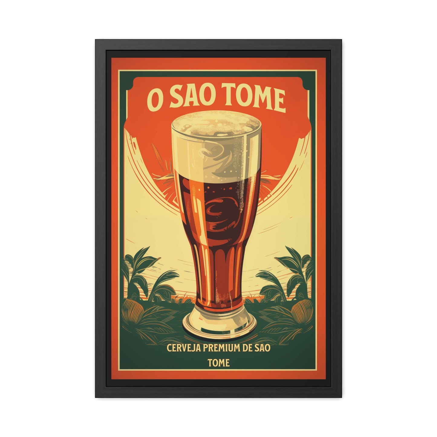 Vintage Beer Poster - O São Tomé (Portuguese for 'Saint Thomas') Premium Beer Poster Framed Posters