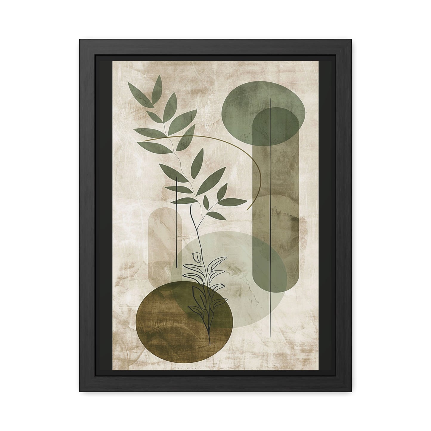 Modern Botanical Framed Poster | Minimalist Nature Wall Art Print, Contemporary Green Décor & Gift for Plant Lovers
