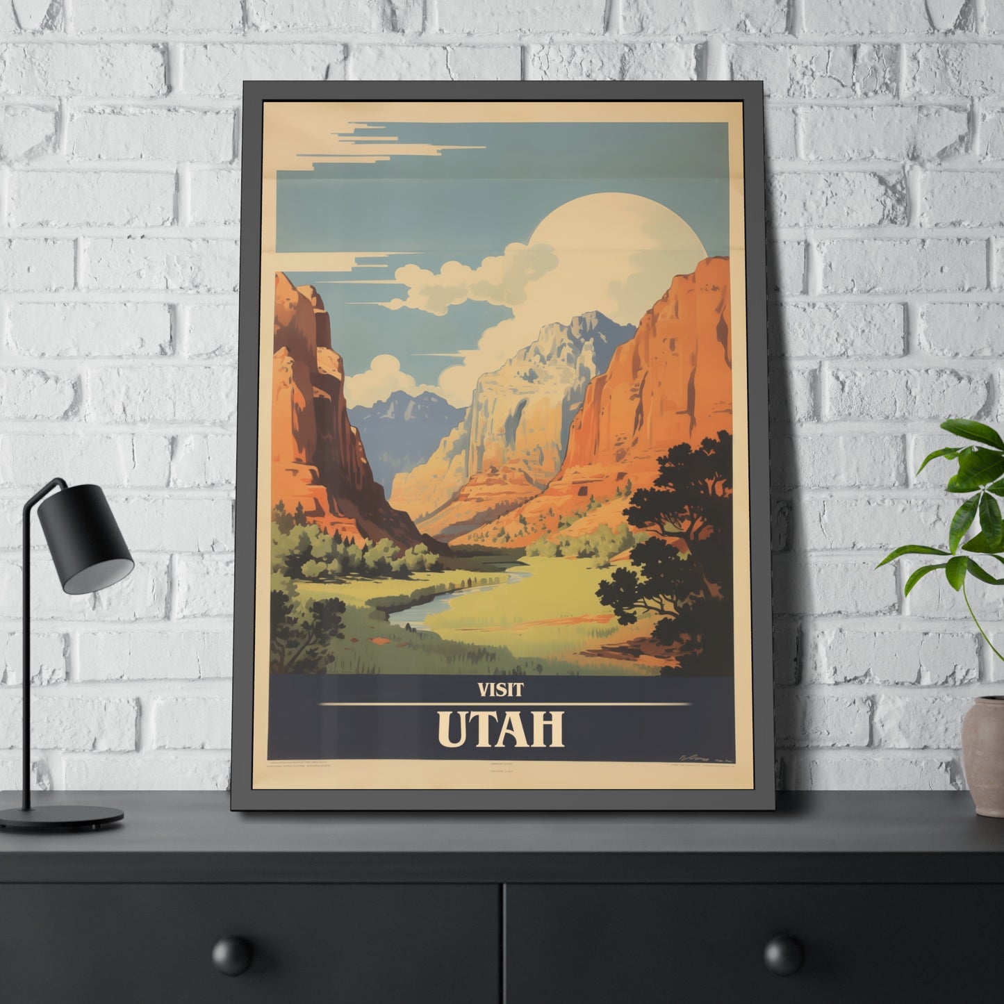 Utah Vintage Travel Poster — Framed Wall Art