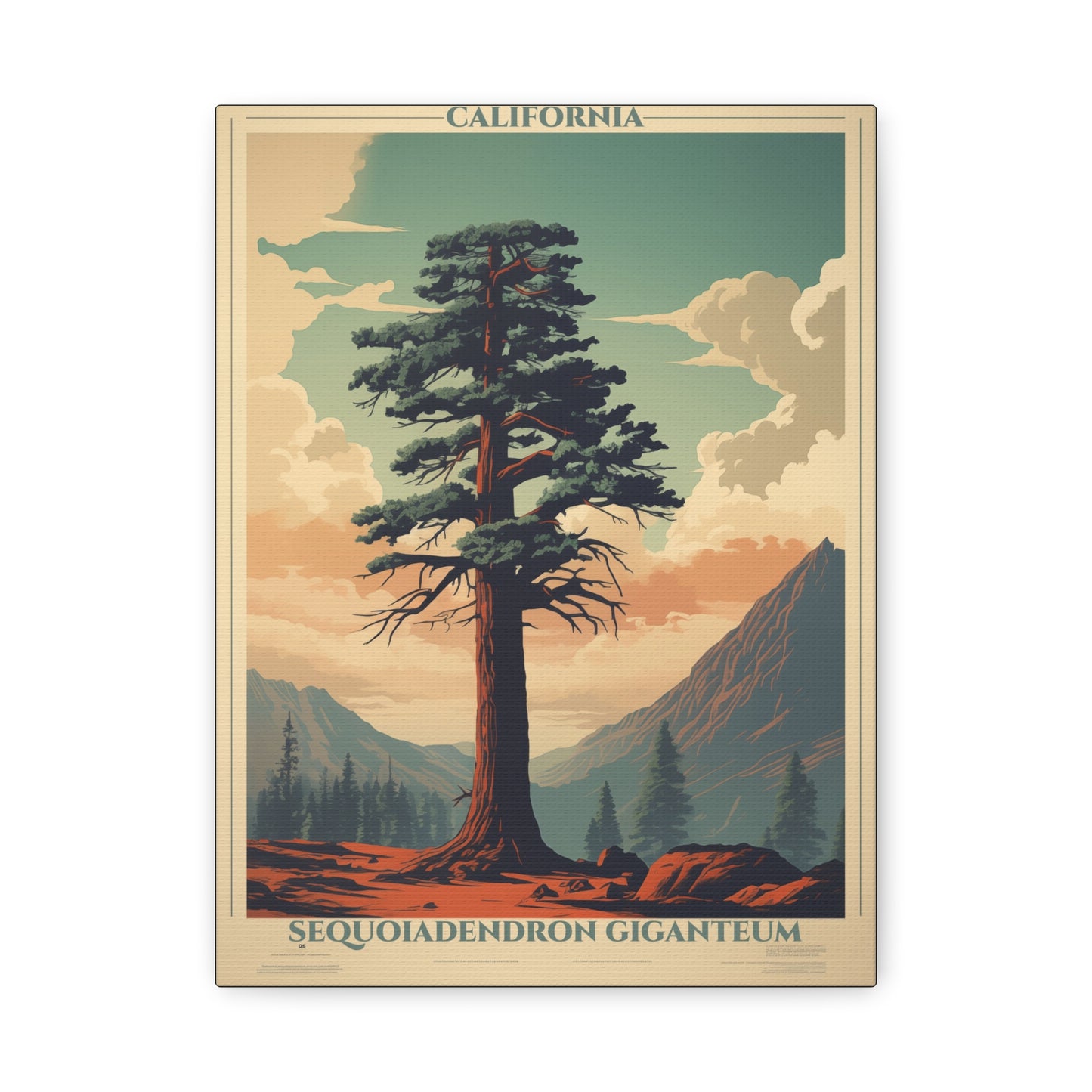 "California Sequoiadendron Giganteum Poster - Matte Stretched Canvas Wall Art" Matte Canvas, Stretched, 1.25"