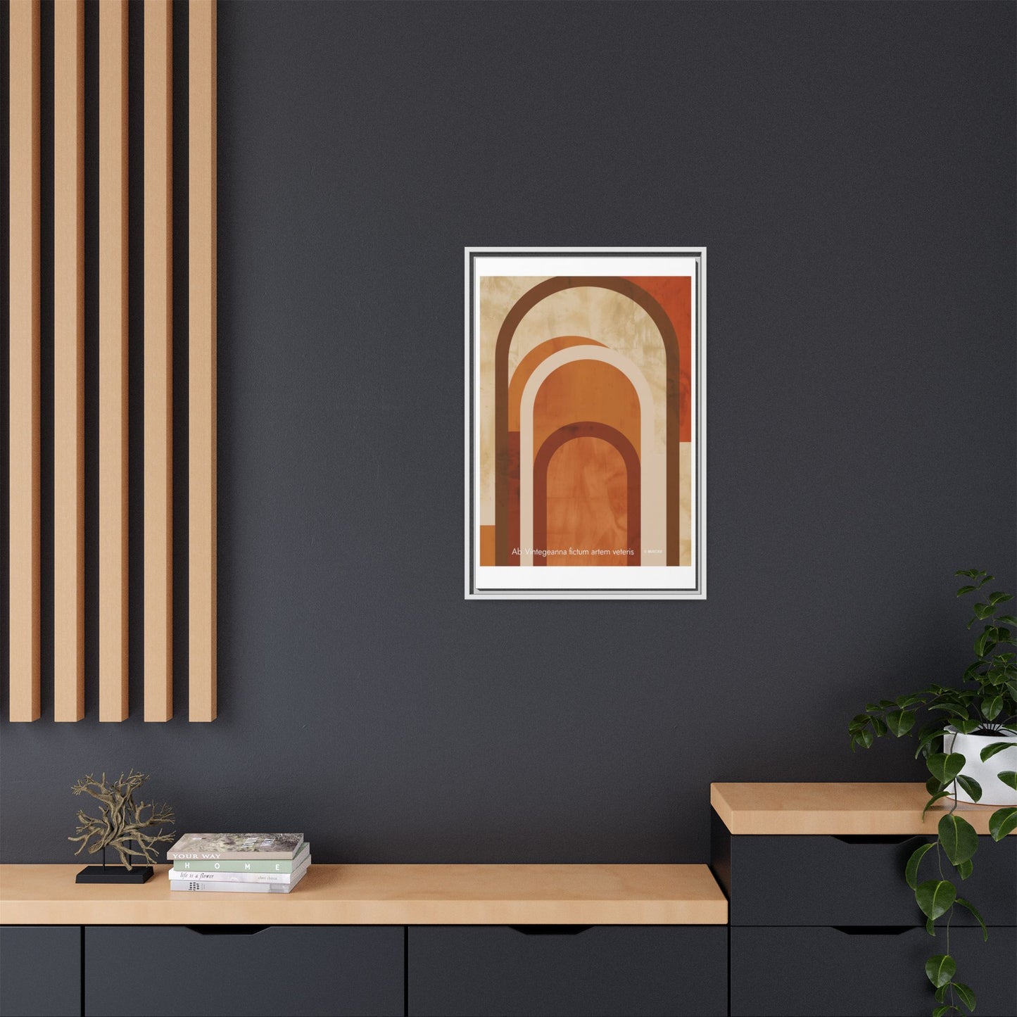Abstract Arch Framed Canvas Wall Art — Mid-Century Modern Minimalist Decor | Vintageanna