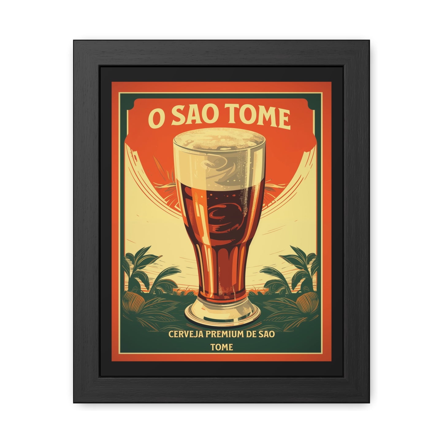 Vintage Beer Poster - O São Tomé (Portuguese for 'Saint Thomas') Premium Beer Poster Framed Posters