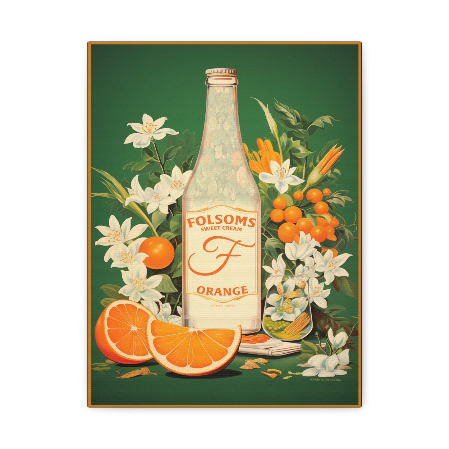 "Vintage Folsom's Sweet Cream Orange Poster - Matte Canvas Stretched Wall Art" Matte Canvas, Stretched, 1.25"