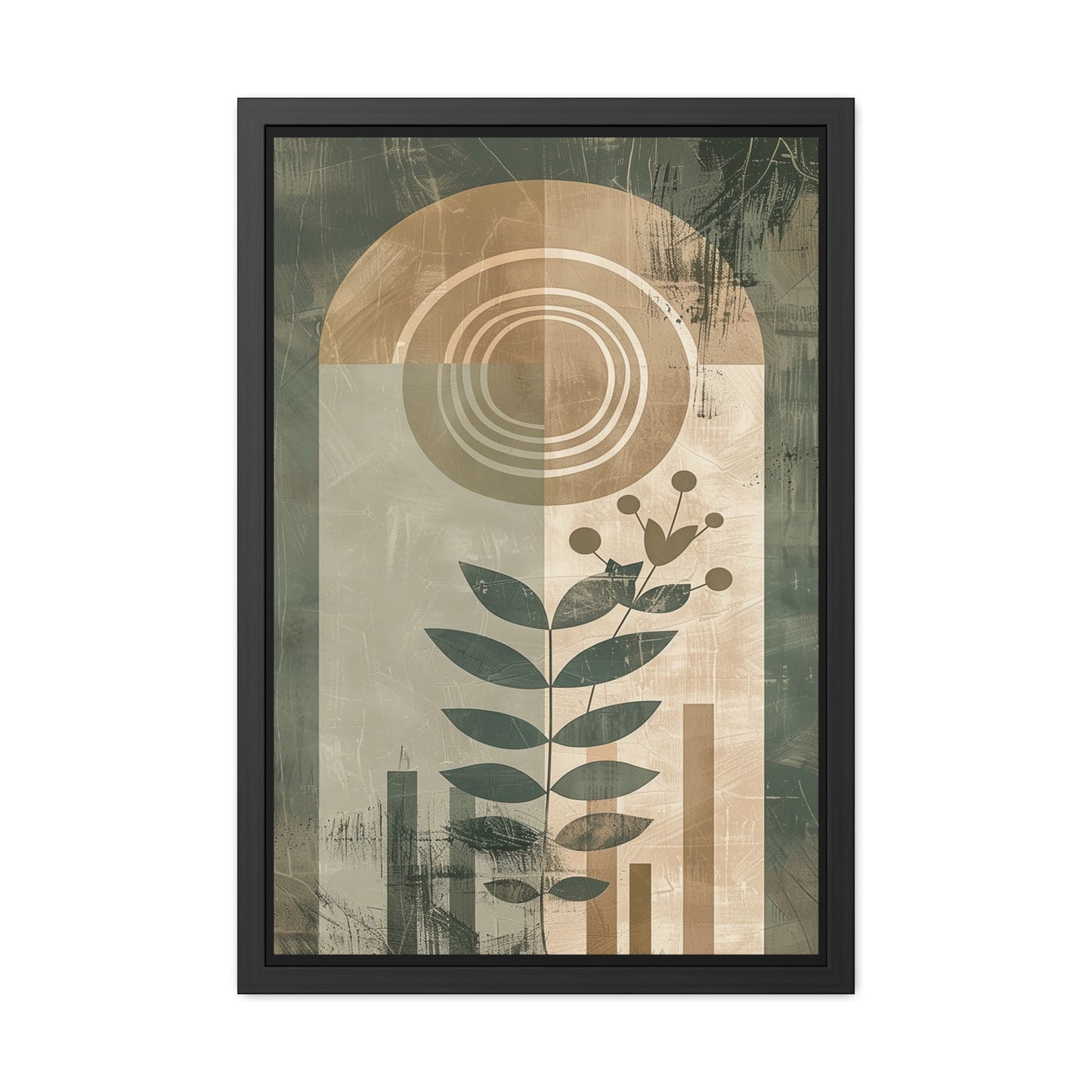 Modern Botanical Framed Poster | Minimalist Nature Wall Art Print, Contemporary Green Home Décor & Gift for Plant Lovers