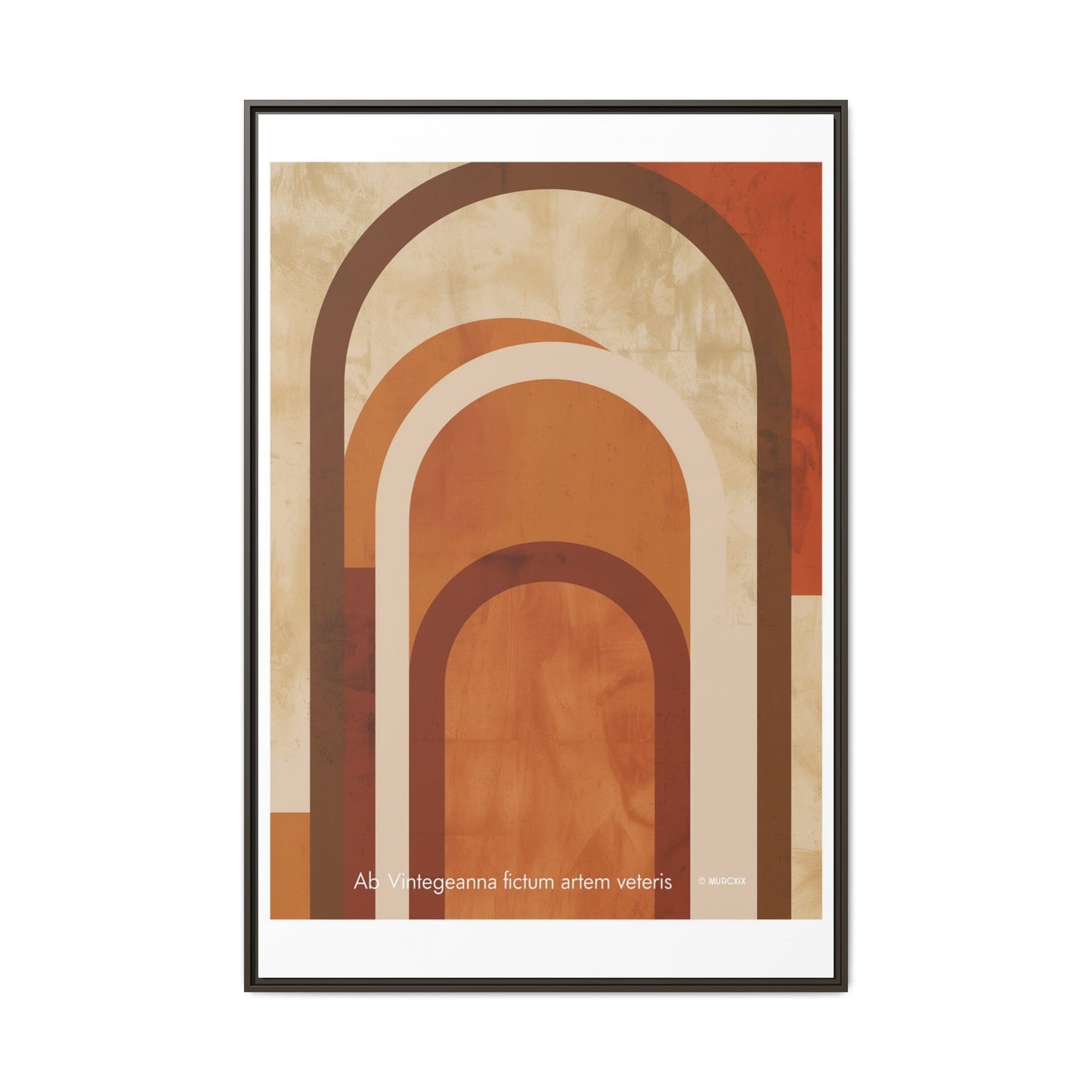 Abstract Arch Framed Canvas Wall Art — Mid-Century Modern Minimalist Decor | Vintageanna