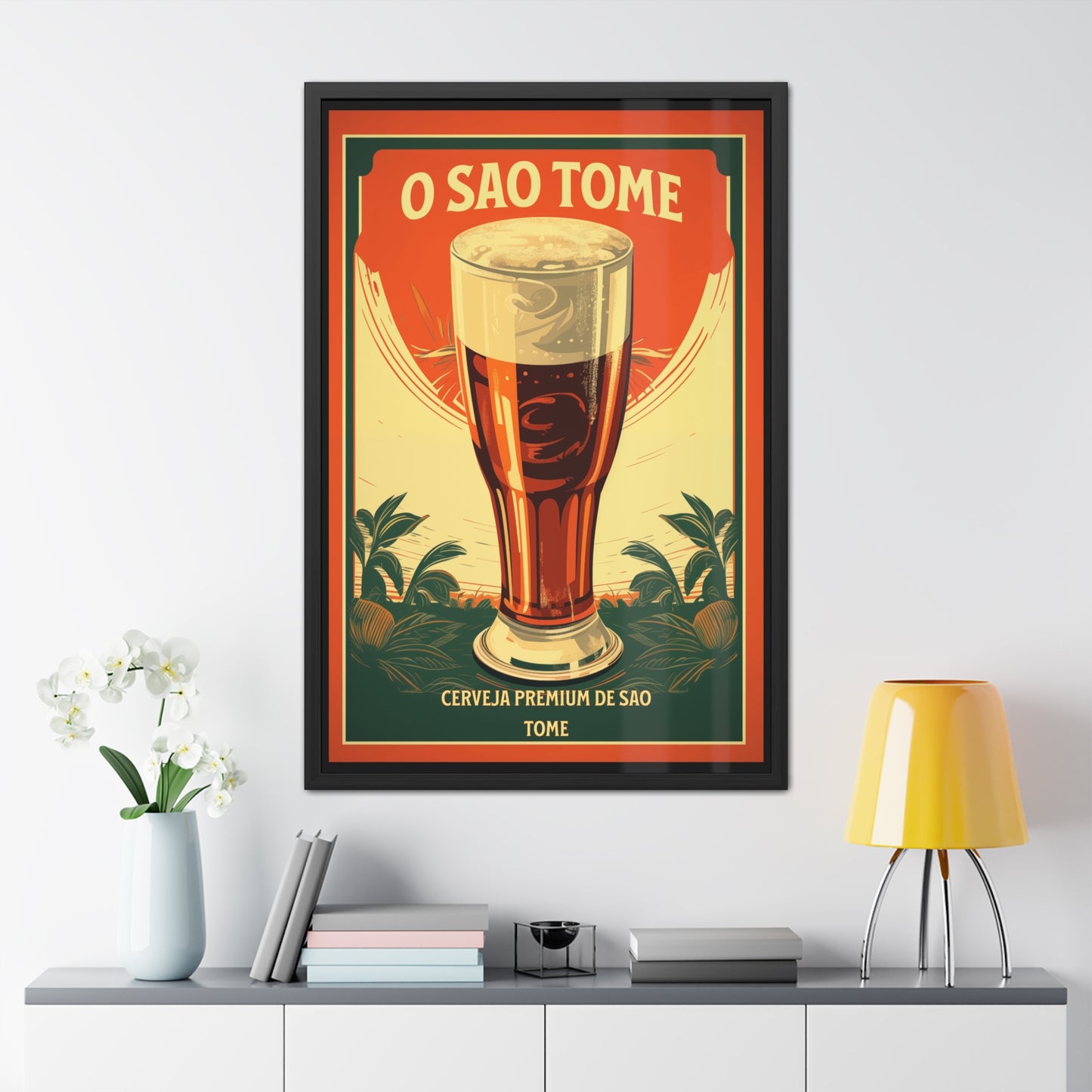 Vintage Beer Poster - O São Tomé (Portuguese for 'Saint Thomas') Premium Beer Poster Framed Posters