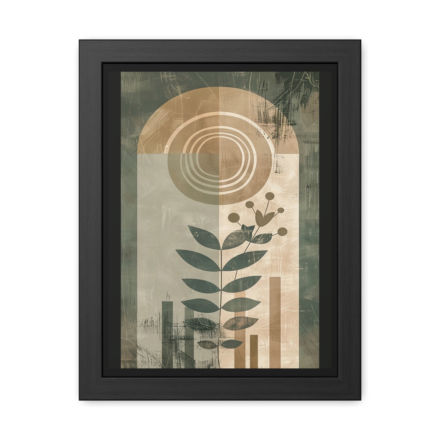 Modern Botanical Framed Poster | Minimalist Nature Wall Art Print, Contemporary Green Home Décor & Gift for Plant Lovers