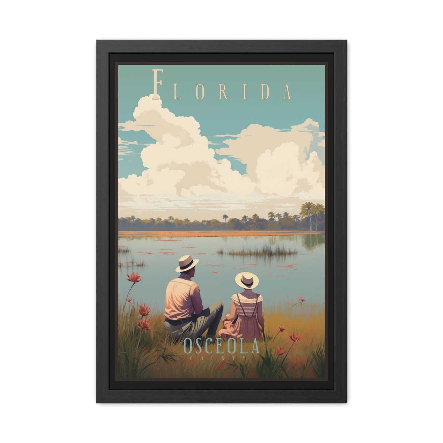 Vintage Florida Lakeside Wall Art posters – Osceola County Retro Charm