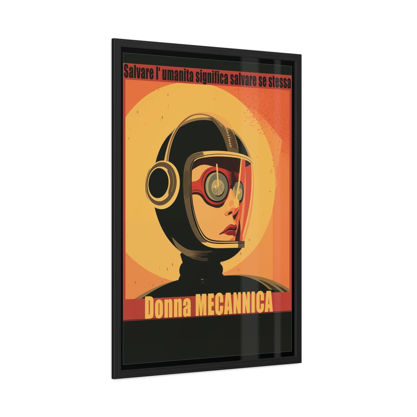 “Vintage Italian Sci-Fi Wall Art Print – Donna Meccanica Retro Futuristic Space Poster”_M