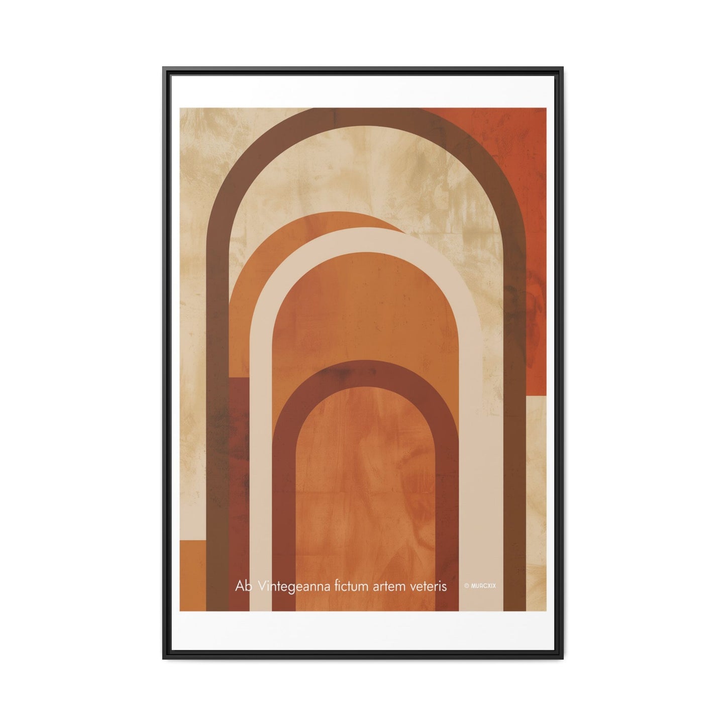 Abstract Arch Framed Canvas Wall Art — Mid-Century Modern Minimalist Decor | Vintageanna