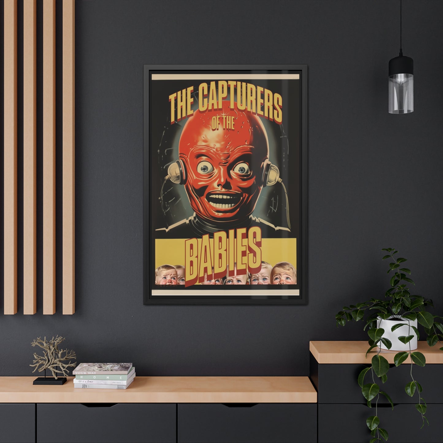 Vintage Sci-Fi Horror Poster - 'The Capturers of the Babies' Retro Thriller Art Framed Posters