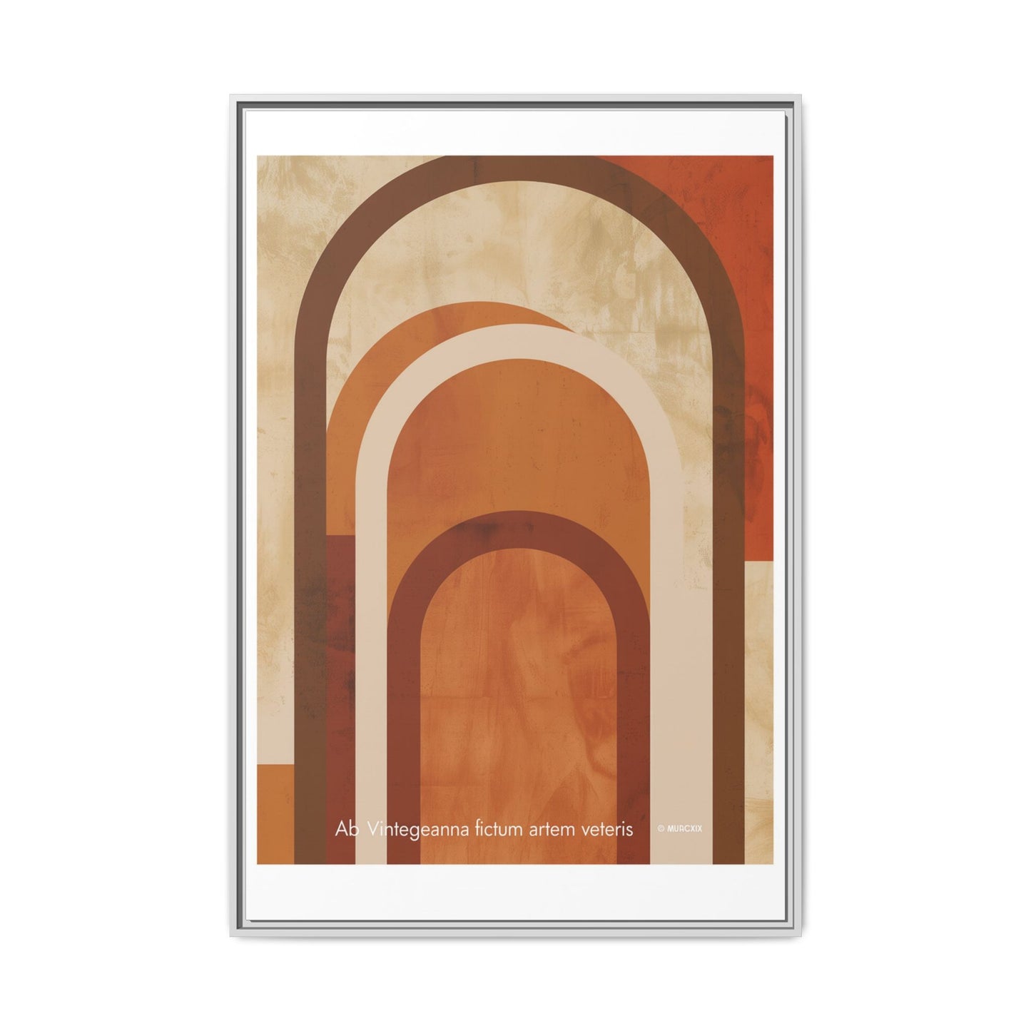 Abstract Arch Framed Canvas Wall Art — Mid-Century Modern Minimalist Decor | Vintageanna