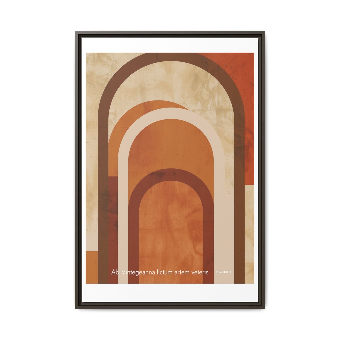 Abstract Arch Framed Canvas Wall Art — Mid-Century Modern Minimalist Decor | Vintageanna